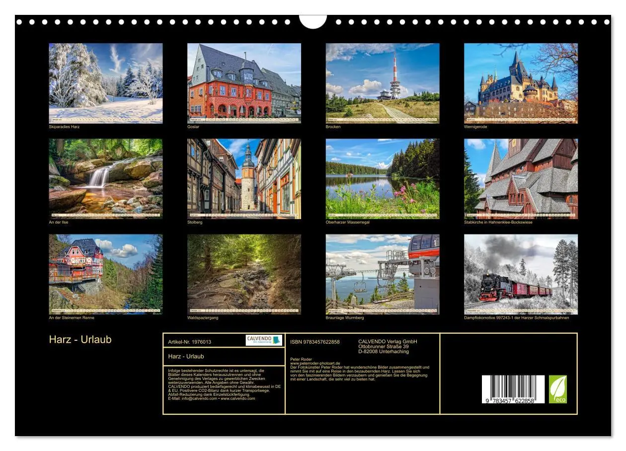 Bild: 9783457622858 | Harz - Urlaub (Wandkalender 2026 DIN A3 quer), CALVENDO Monatskalender