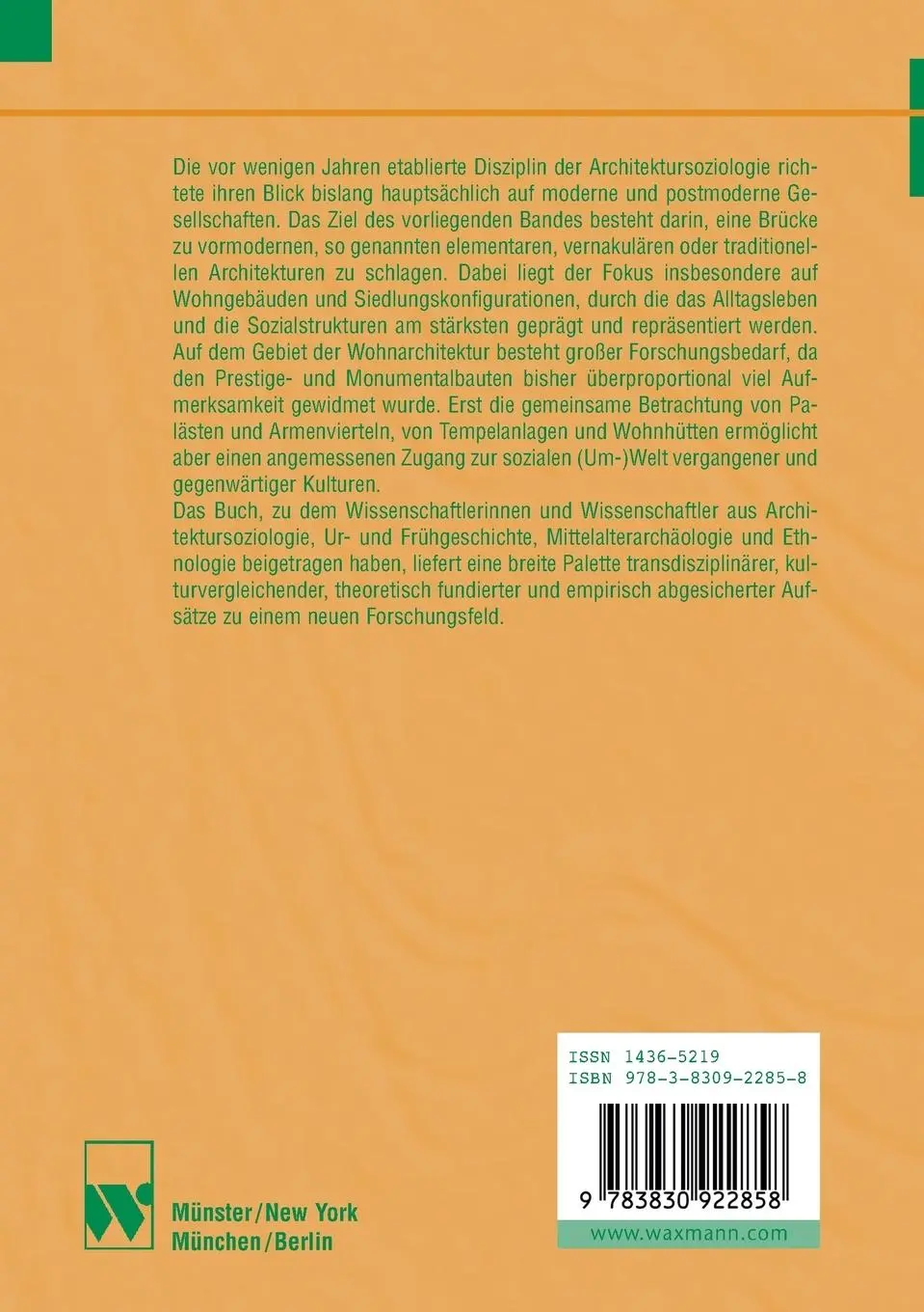 Rückseite: 9783830922858 | Der gebaute Raum | Peter Trebsche (u. a.) | Taschenbuch | 518 S.