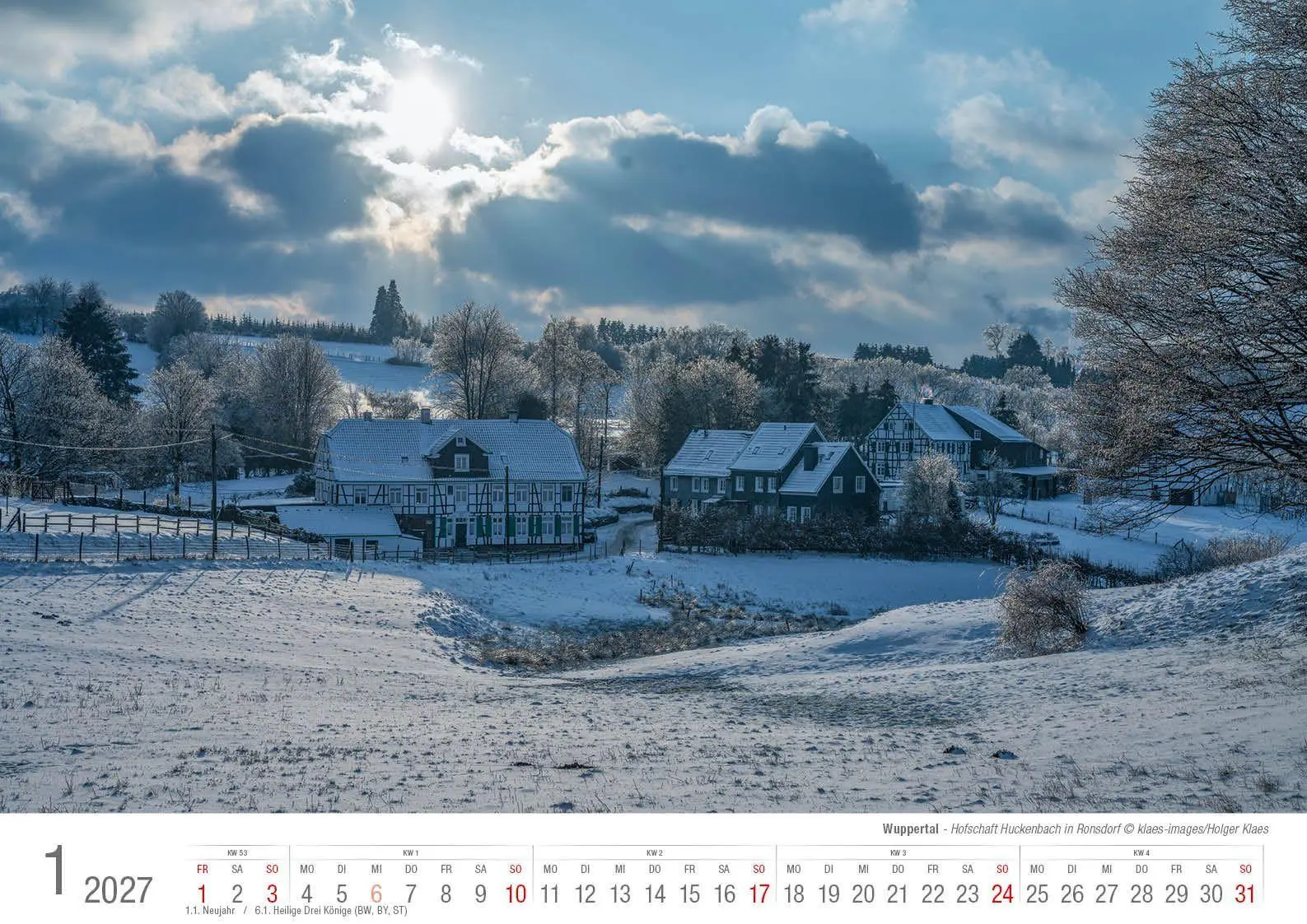 Bild: 9783965352858 | Wuppertal 2027 Bildkalender A3 Spiralbindung | Holger Klaes | Kalender