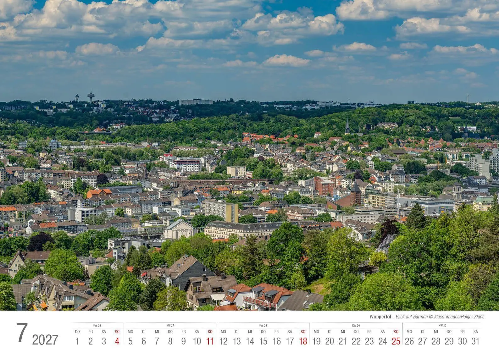 Bild: 9783965352858 | Wuppertal 2027 Bildkalender A3 Spiralbindung | Holger Klaes | Kalender