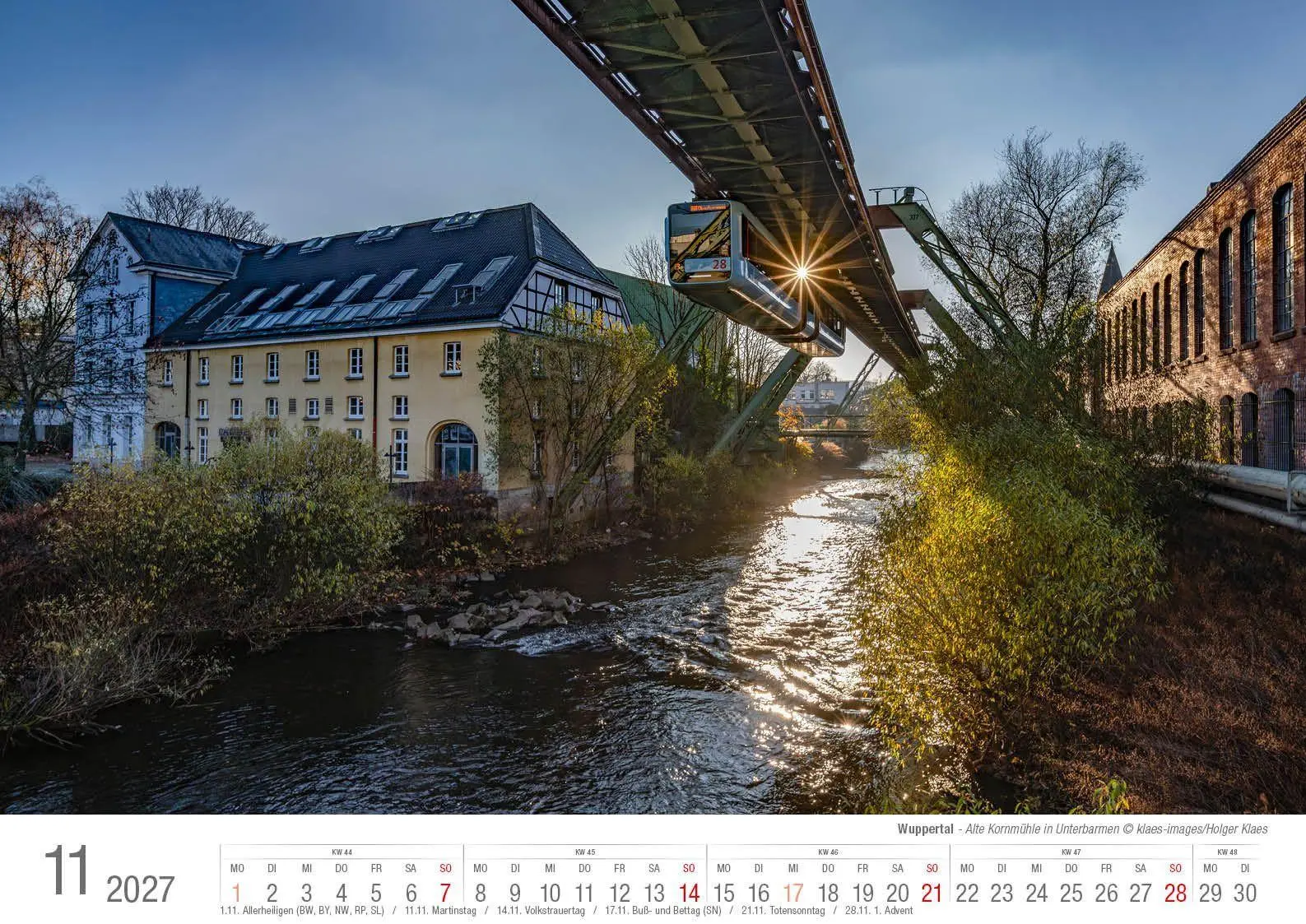 Bild: 9783965352858 | Wuppertal 2027 Bildkalender A3 Spiralbindung | Holger Klaes | Kalender