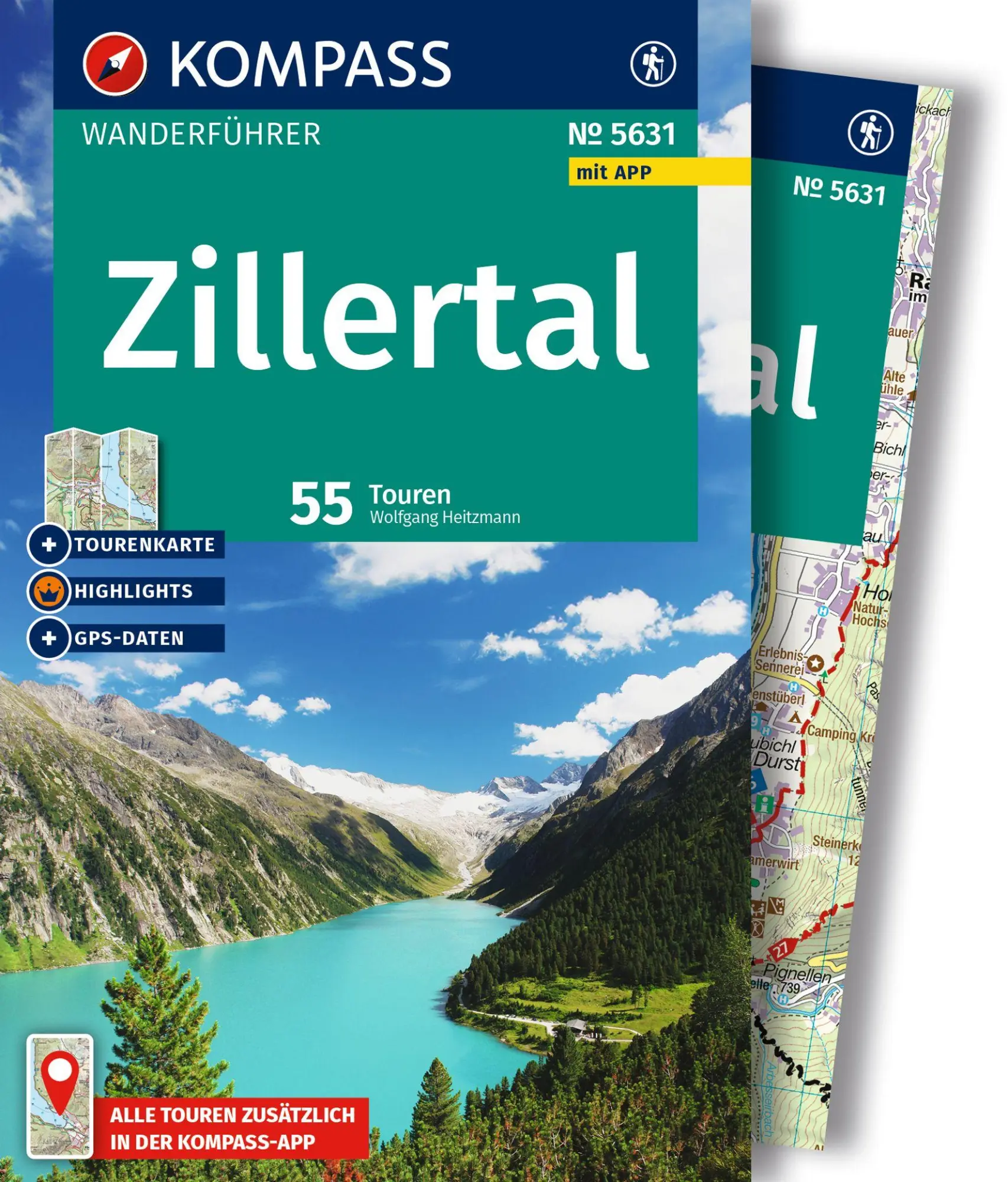 Cover: 9783991542858 | KOMPASS Wanderführer Zillertal, 55 Touren mit Extra-Tourenkarte | Buch