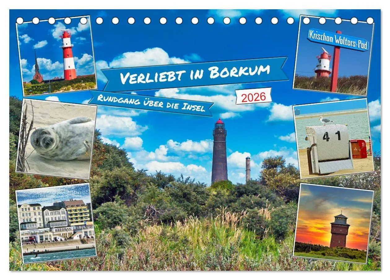 Cover: 9783457302958 | Verliebt in Borkum (Tischkalender 2026 DIN A5 quer), CALVENDO...