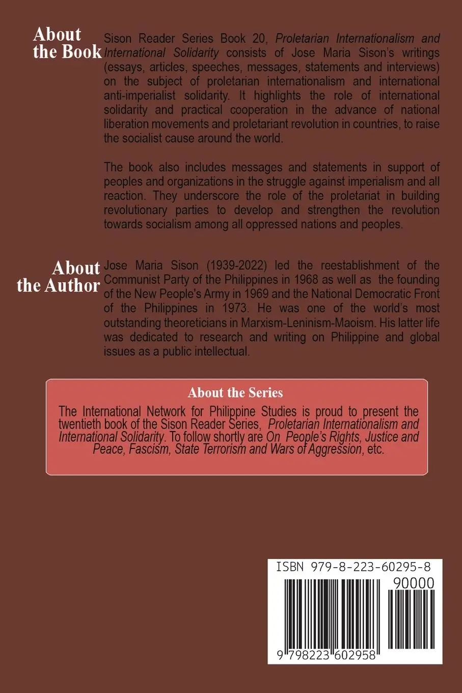 Rückseite: 9798223602958 | Proletarian Internationalism and International Solidarity | Buch