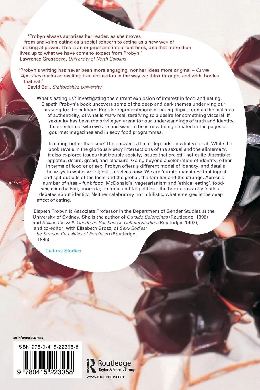 Rückseite: 9780415223058 | Carnal Appetites | FoodSexIdentities | Elspeth Probyn | Taschenbuch