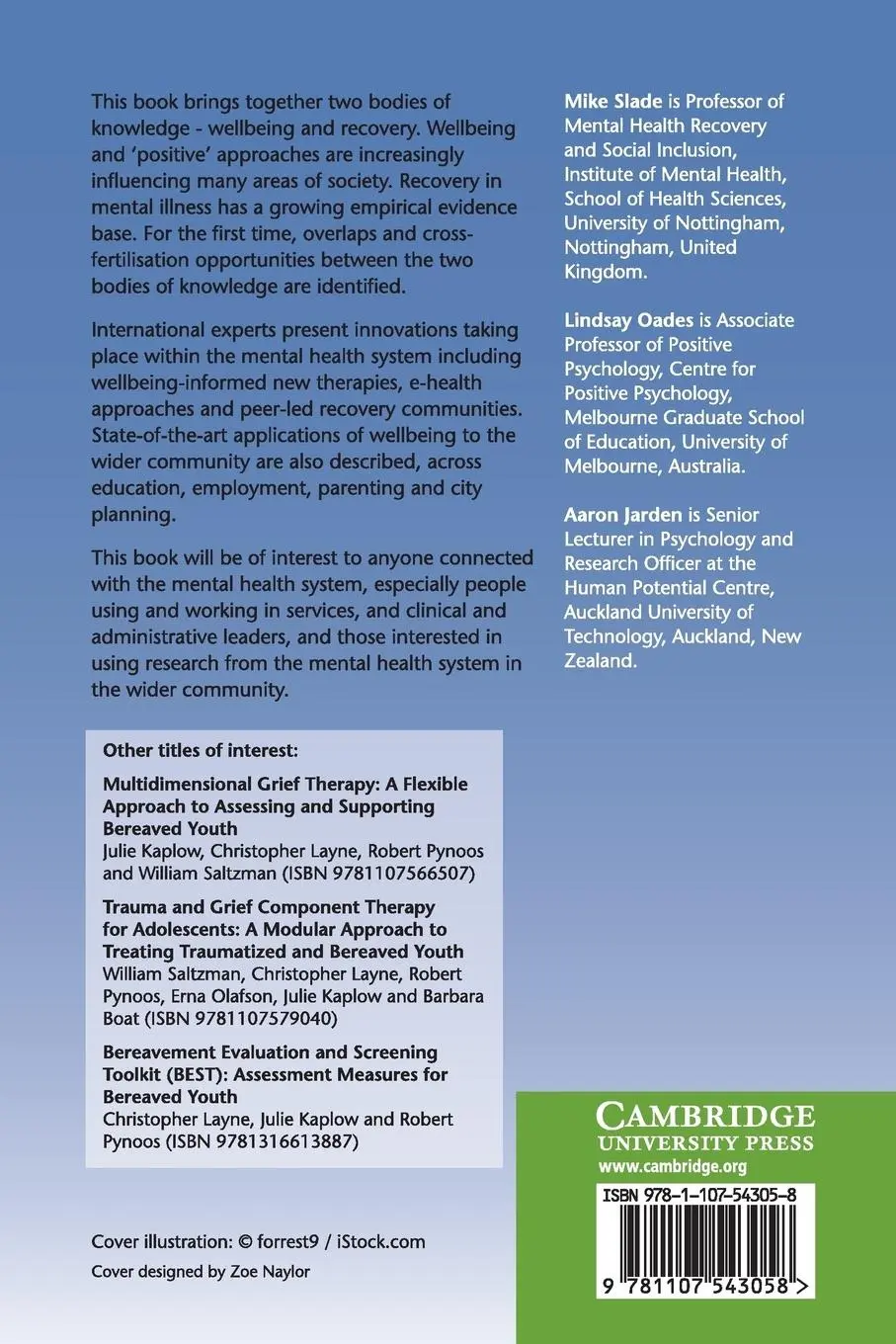 Rückseite: 9781107543058 | Wellbeing, Recovery and Mental Health | Mike Slade (u. a.) | Buch