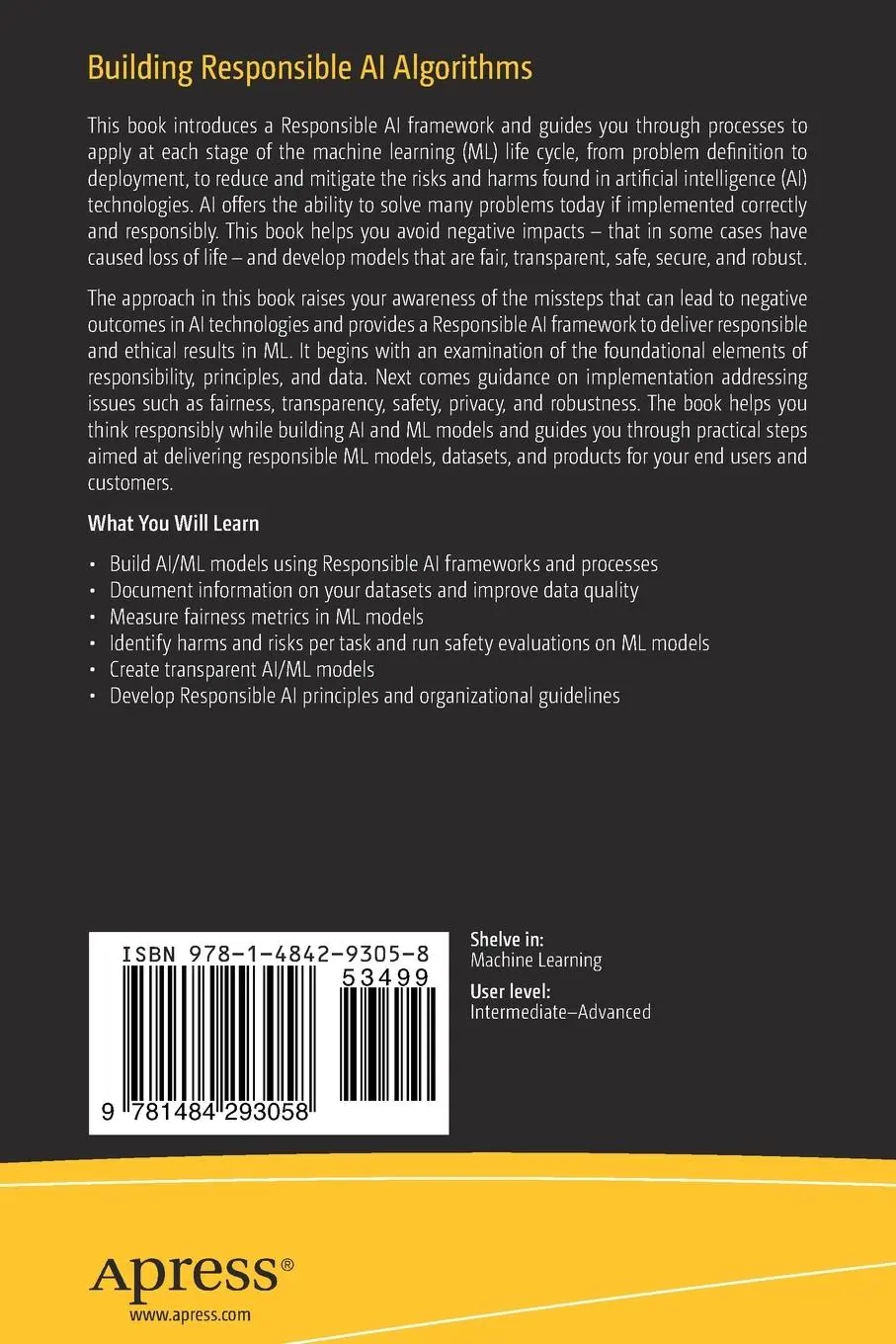 Rückseite: 9781484293058 | Building Responsible AI Algorithms | Toju Duke | Taschenbuch | xvii
