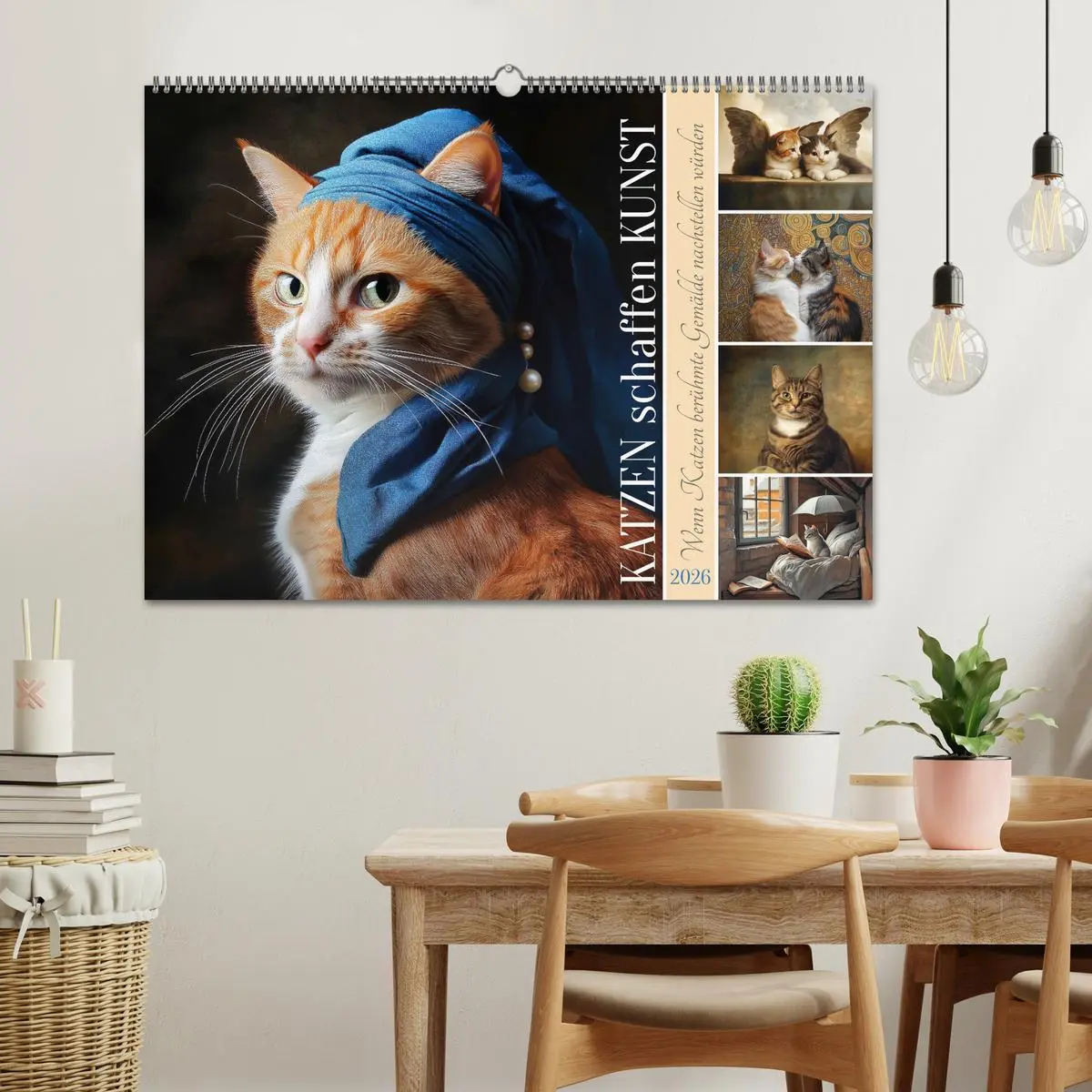 Bild: 9783457363058 | Katzen schaffen Kunst (Wandkalender 2026 DIN A2 quer), CALVENDO...