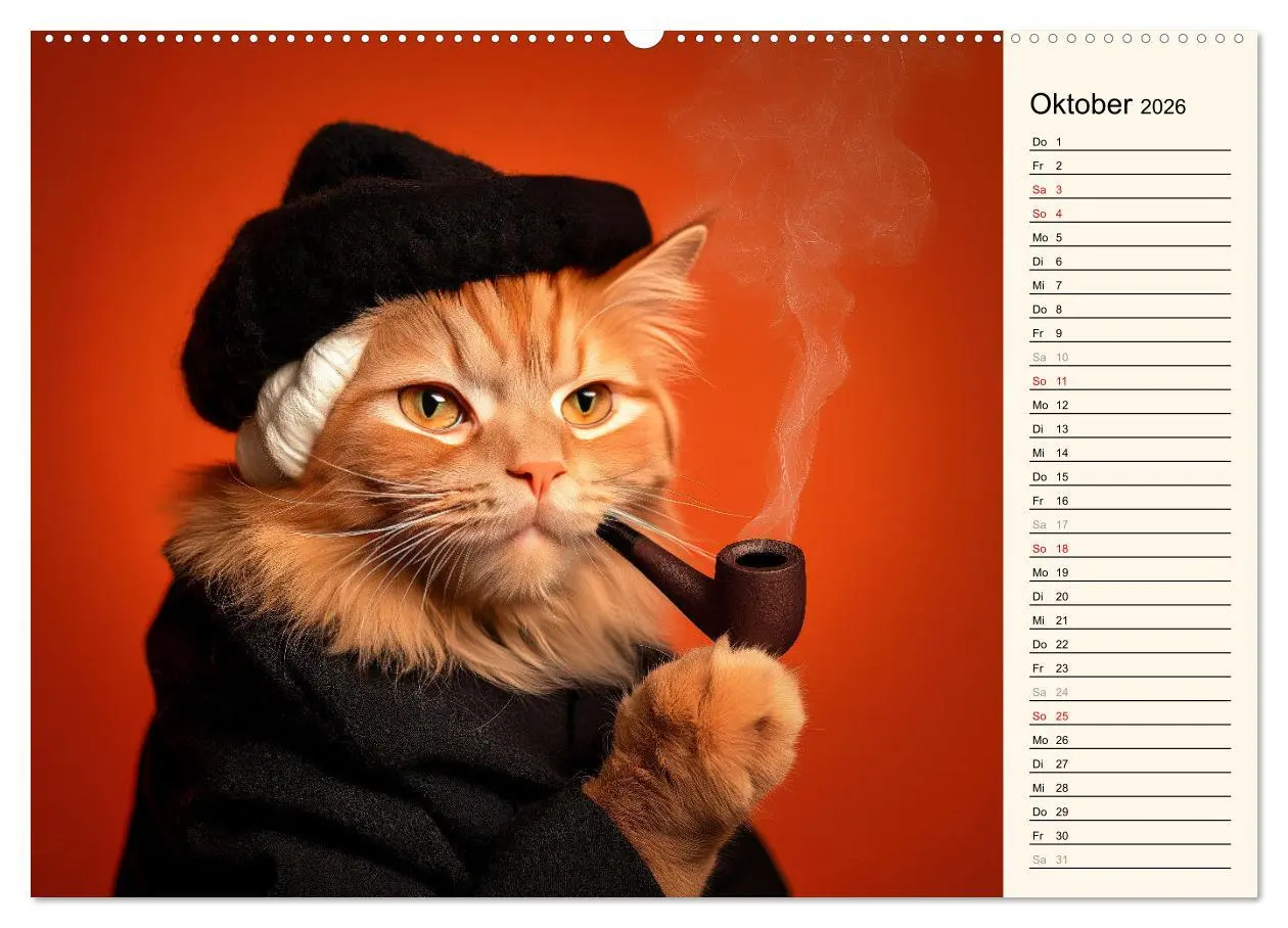Bild: 9783457363058 | Katzen schaffen Kunst (Wandkalender 2026 DIN A2 quer), CALVENDO...