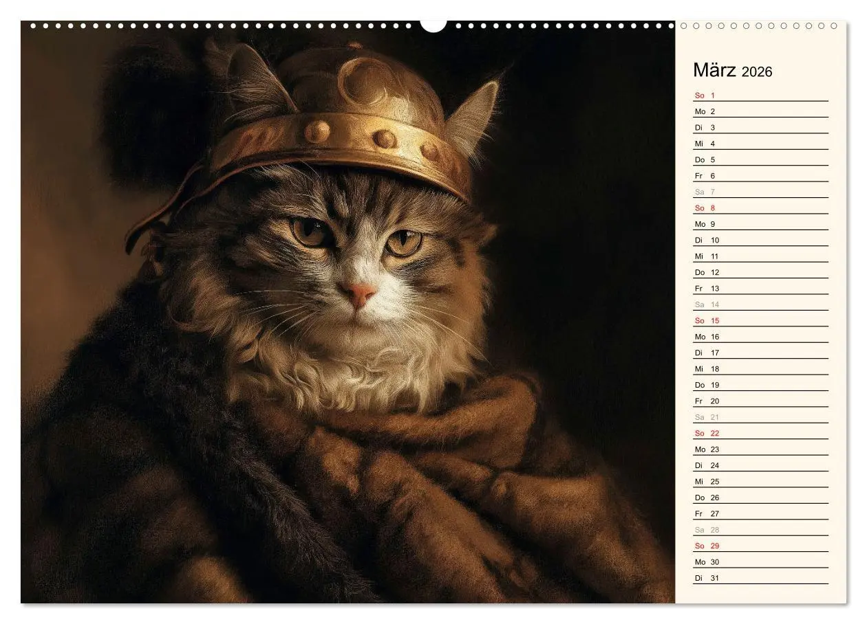Bild: 9783457363058 | Katzen schaffen Kunst (Wandkalender 2026 DIN A2 quer), CALVENDO...