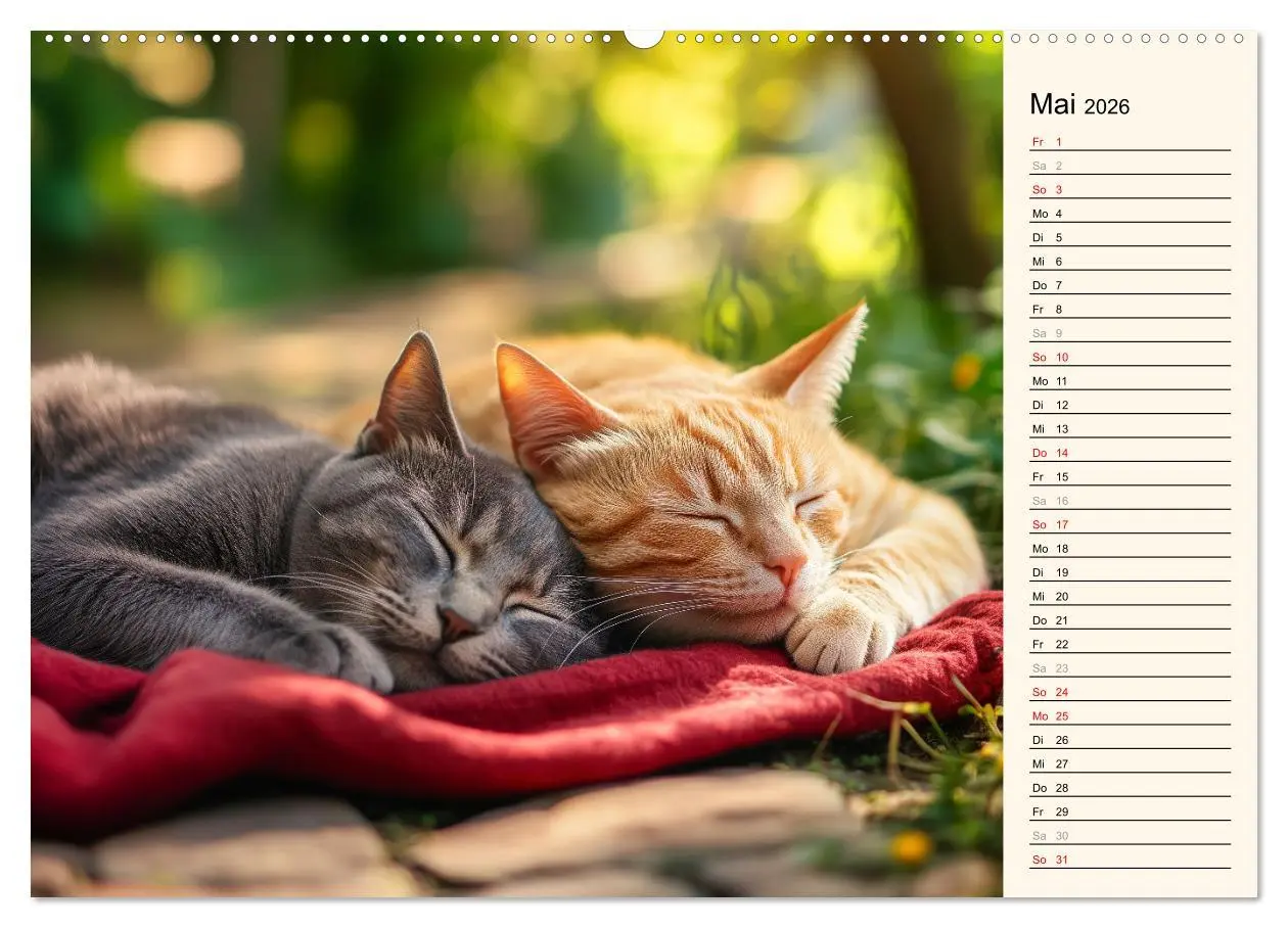 Bild: 9783457363058 | Katzen schaffen Kunst (Wandkalender 2026 DIN A2 quer), CALVENDO...