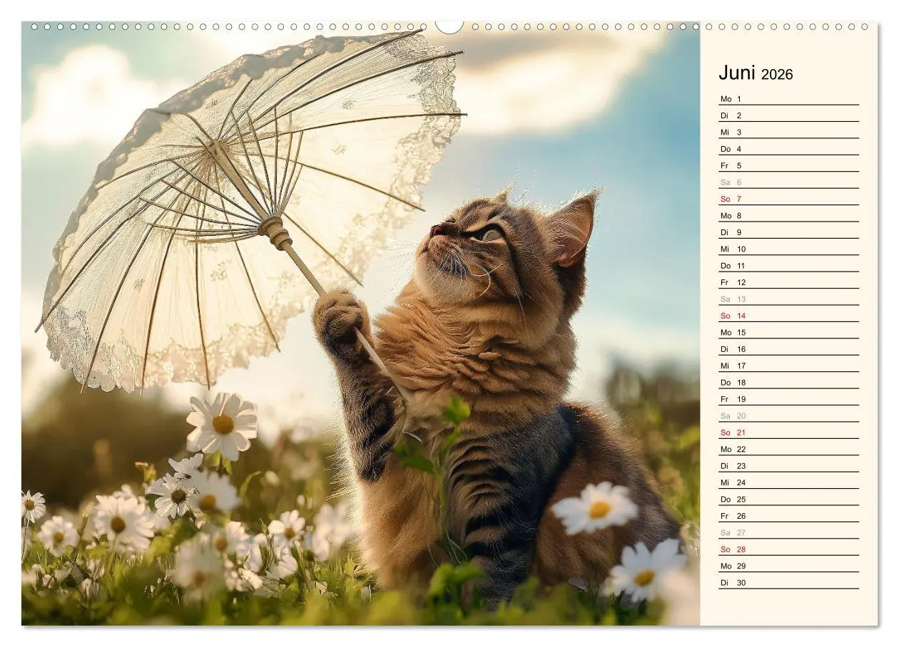 Bild: 9783457363058 | Katzen schaffen Kunst (Wandkalender 2026 DIN A2 quer), CALVENDO...