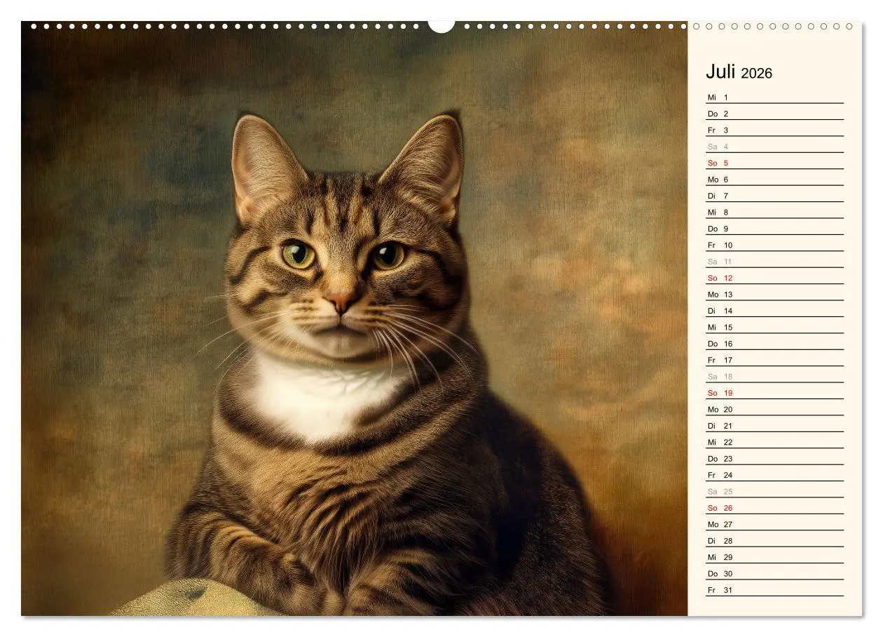 Bild: 9783457363058 | Katzen schaffen Kunst (Wandkalender 2026 DIN A2 quer), CALVENDO...