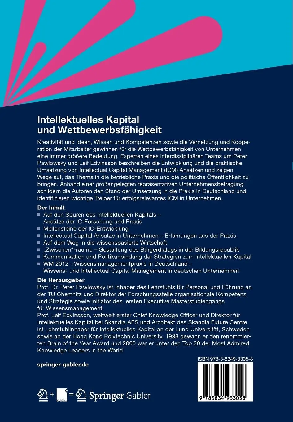 Rückseite: 9783834933058 | Intellektuelles Kapital und Wettbewerbsfähigkeit | Edvinsson (u. a.)