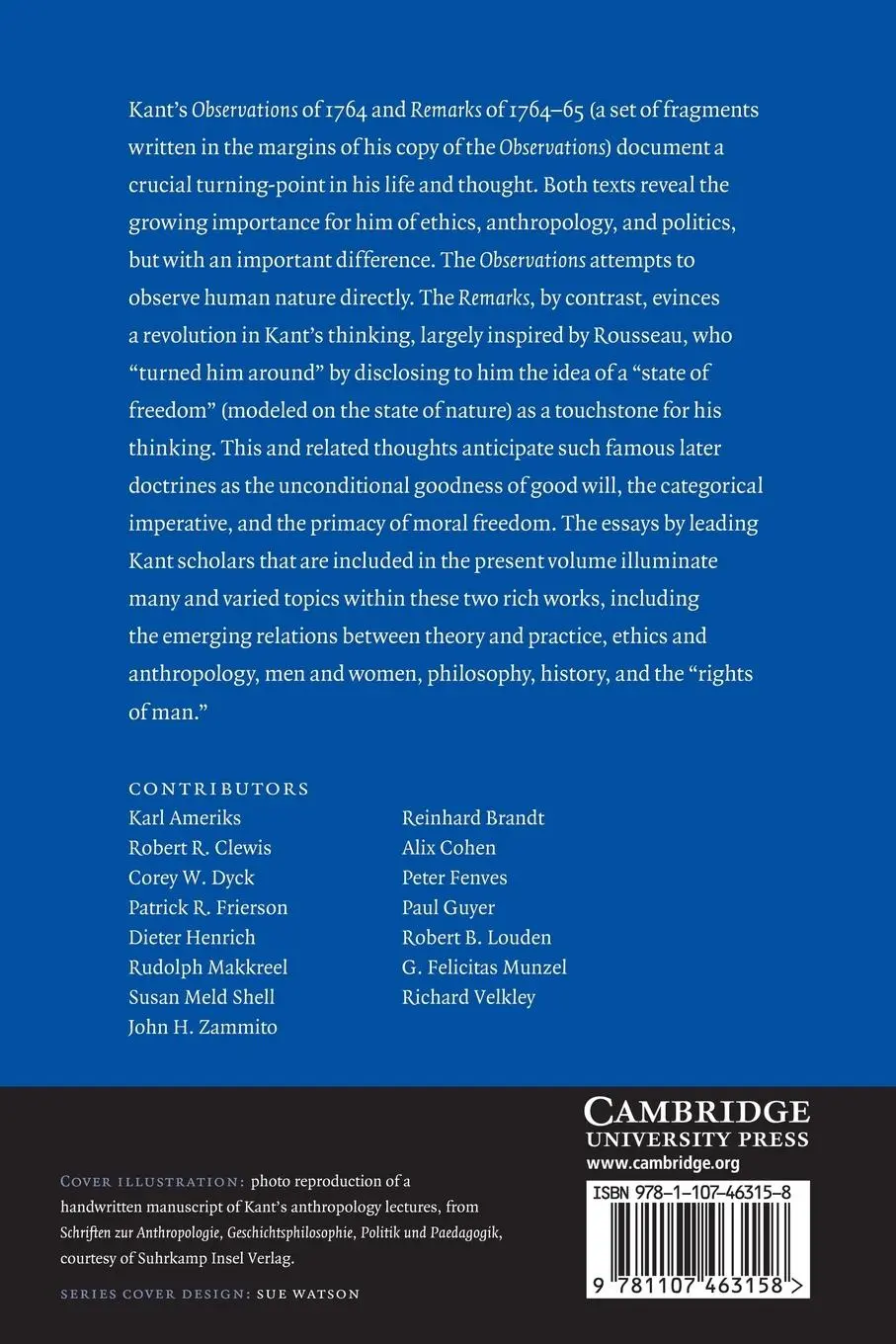 Rückseite: 9781107463158 | Kant's Observations and Remarks | A Critical Guide | Shell (u. a.)