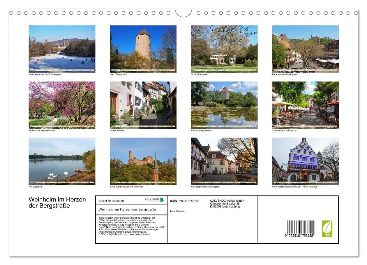 Bild: 9783516753158 | Weinheim im Herzen der Bergstraße (Wandkalender 2027 DIN A3 quer),...