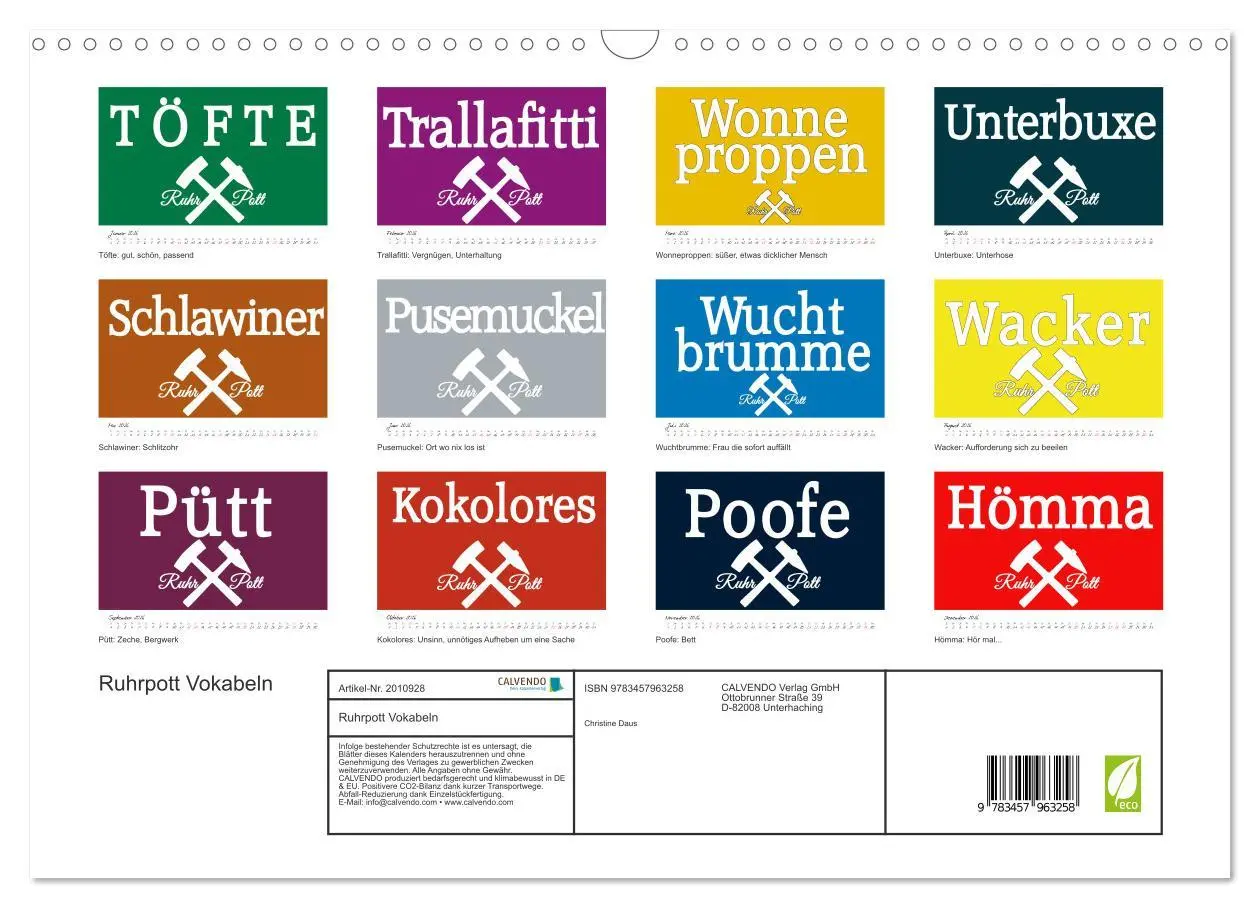 Bild: 9783457963258 | Ruhrpott Vokabeln (Wandkalender 2026 DIN A3 quer), CALVENDO...