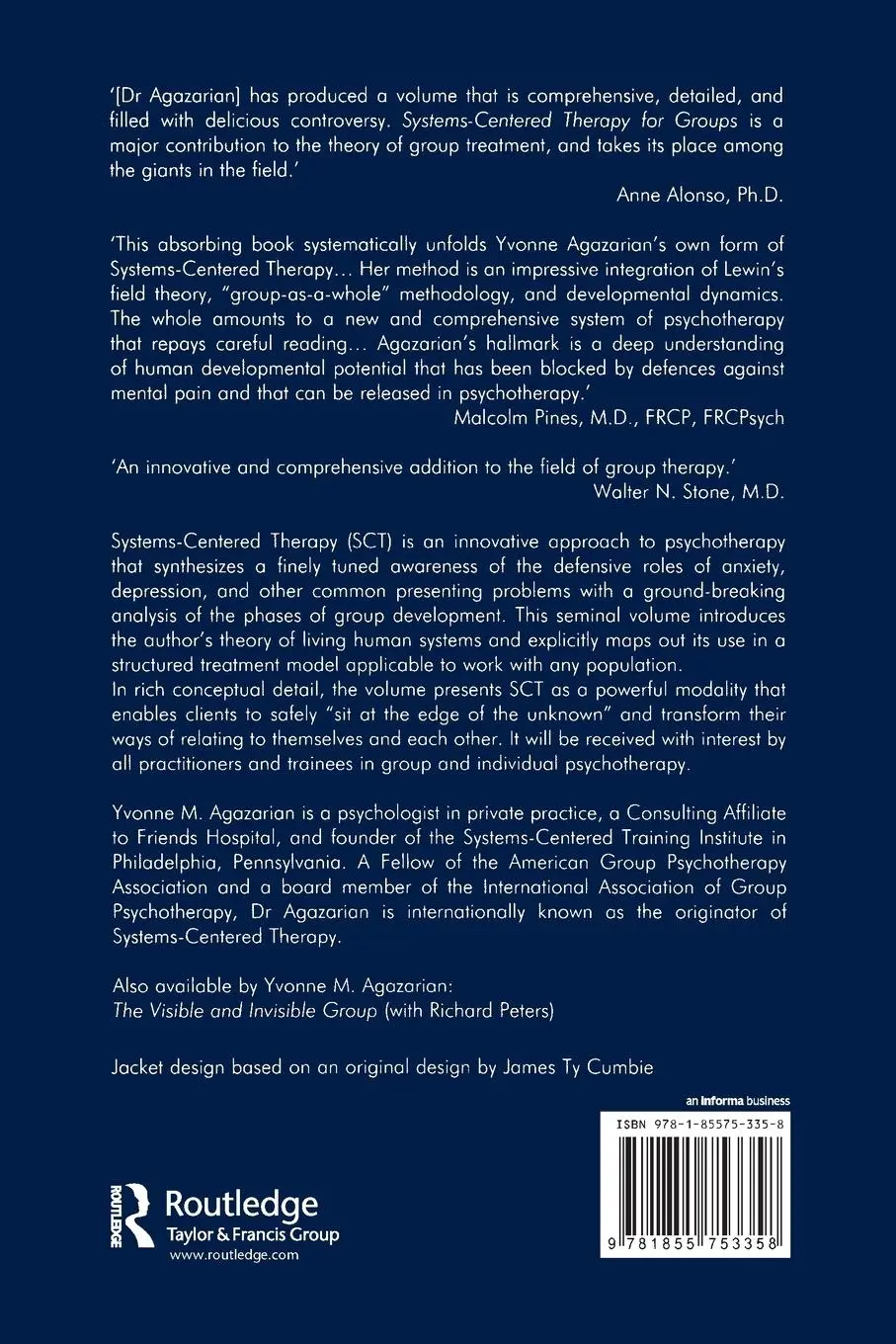 Rückseite: 9781855753358 | Systems-Centered Therapy for Groups | Yvonne M. Agazarian | Buch