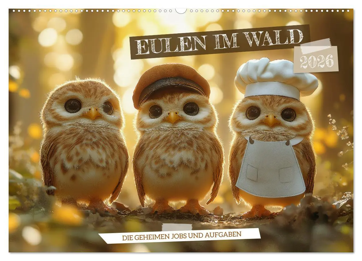 Cover: 9783457333358 | Eulen im Wald - Die geheimen Jobs und Aufgaben (Wandkalender 2026...