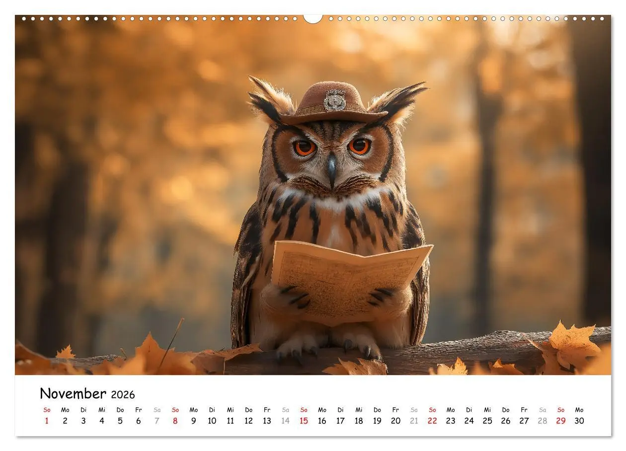 Bild: 9783457333358 | Eulen im Wald - Die geheimen Jobs und Aufgaben (Wandkalender 2026...