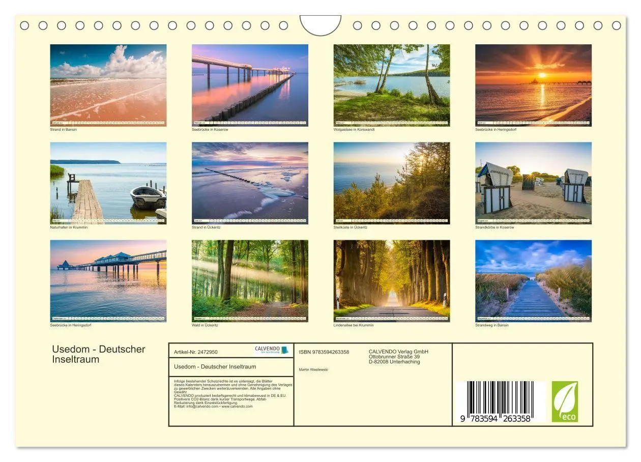 Bild: 9783594263358 | Usedom - Deutscher Inseltraum (Wandkalender 2027 DIN A4 quer),...