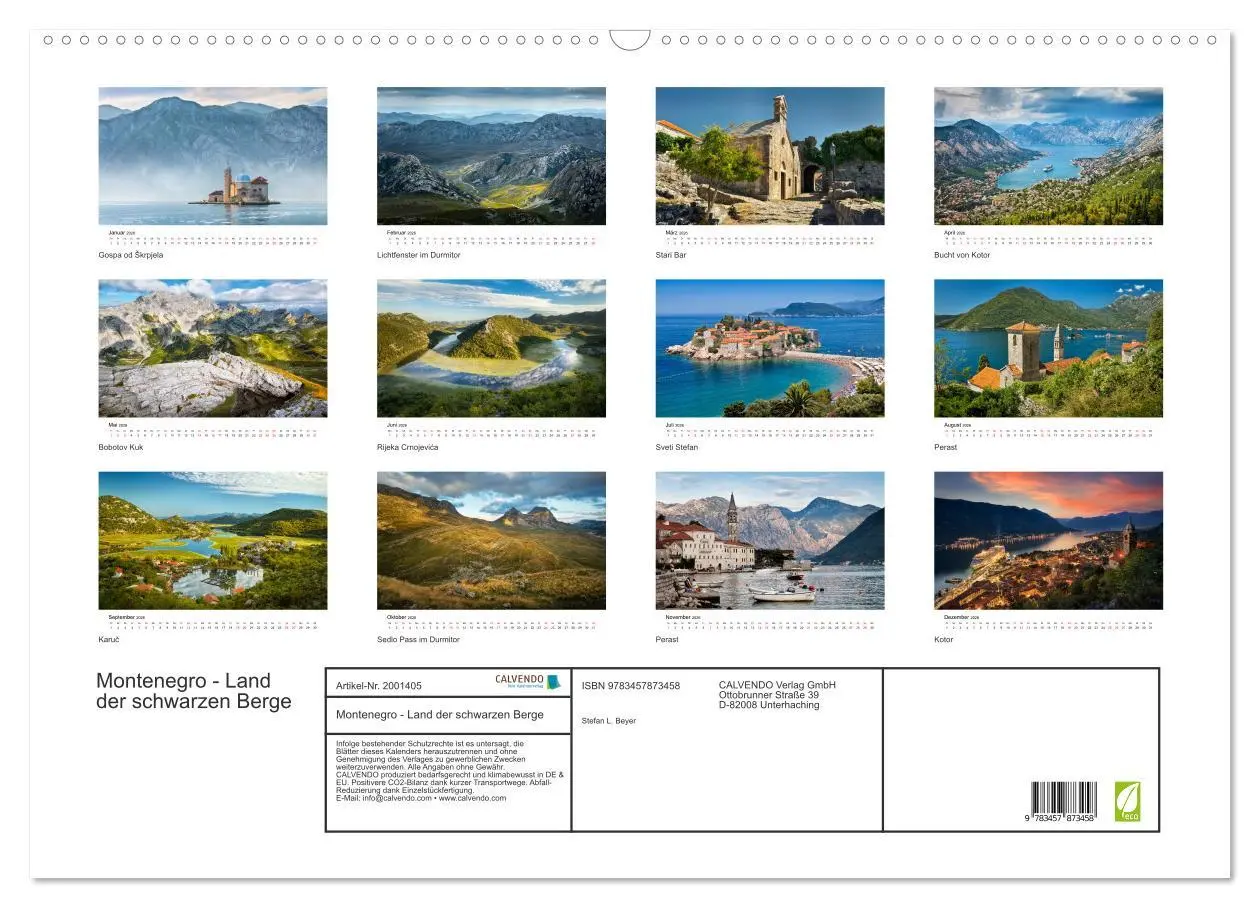 Bild: 9783457873458 | Montenegro - Land der schwarzen Berge (Wandkalender 2026 DIN A2...