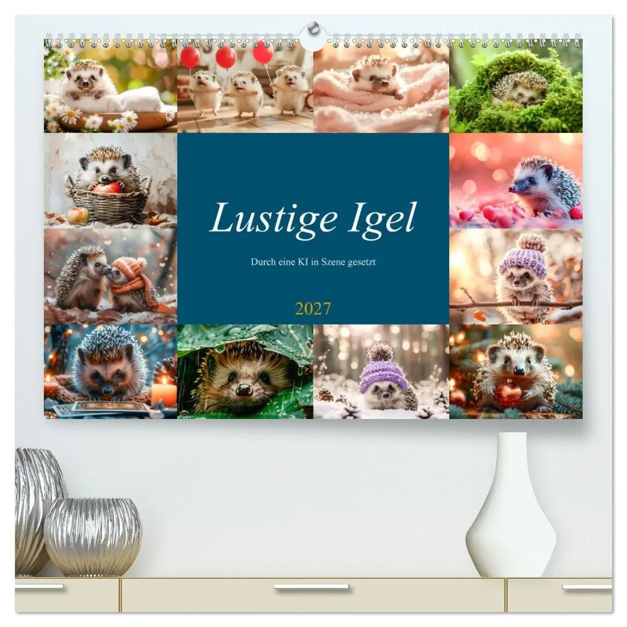 Cover: 9783569123458 | Lustige Igel (hochwertiger Premium Wandkalender 2027 DIN A2 quer),...