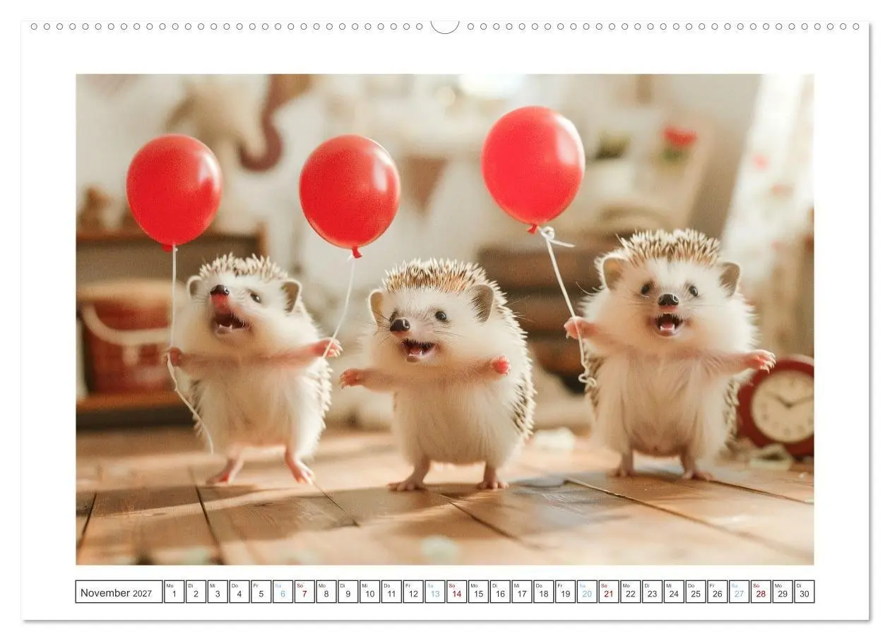 Bild: 9783569123458 | Lustige Igel (hochwertiger Premium Wandkalender 2027 DIN A2 quer),...