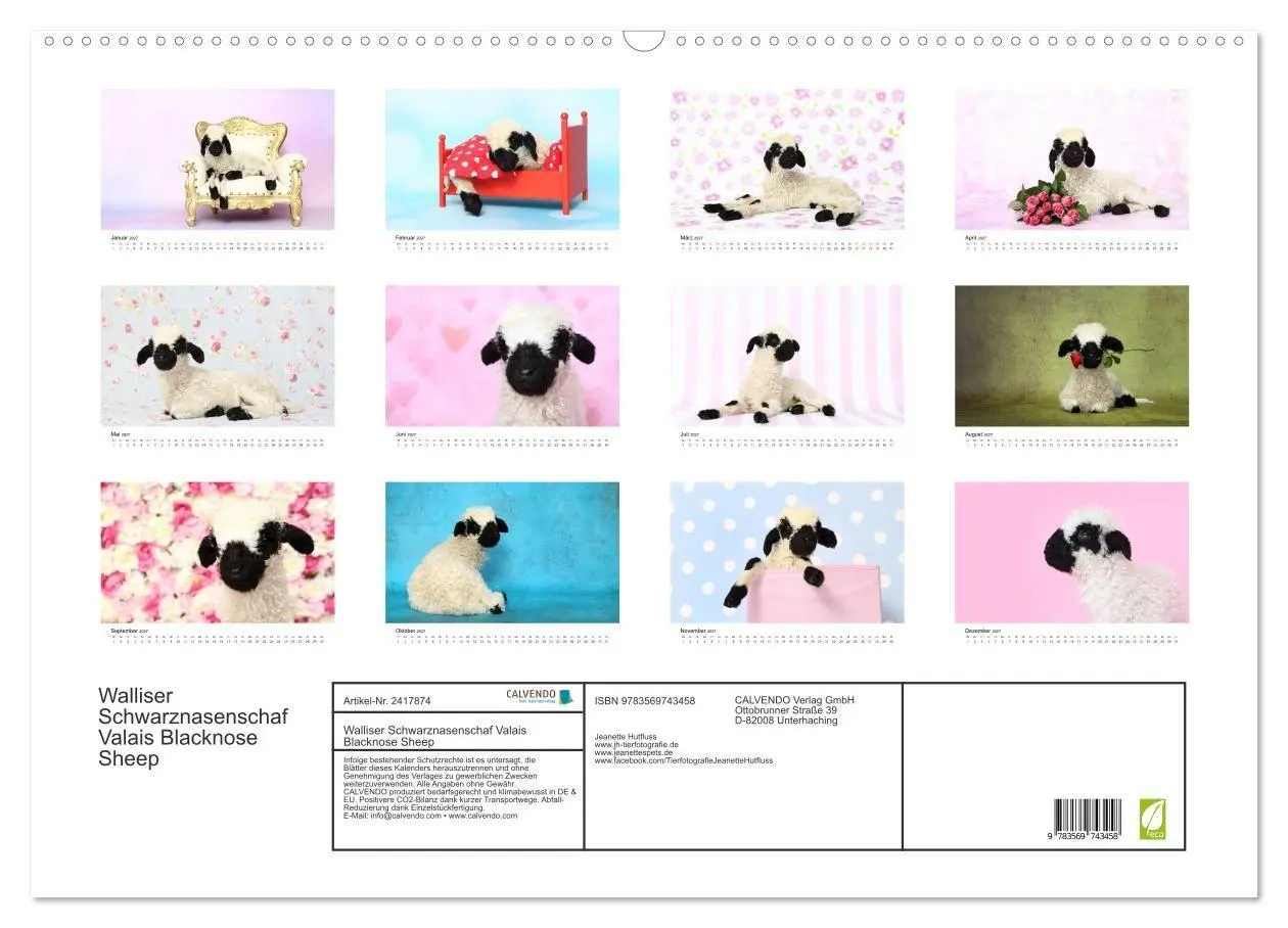 Bild: 9783569743458 | Walliser Schwarznasenschaf Valais Blacknose Sheep (Wandkalender...