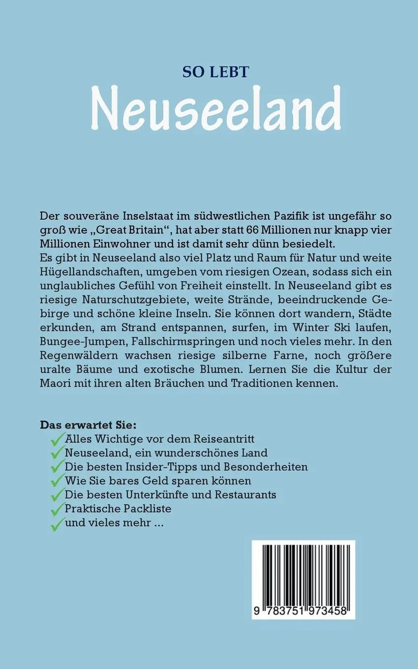 Rückseite: 9783751973458 | So lebt Neuseeland: Der perfekte Reiseführer für einen...