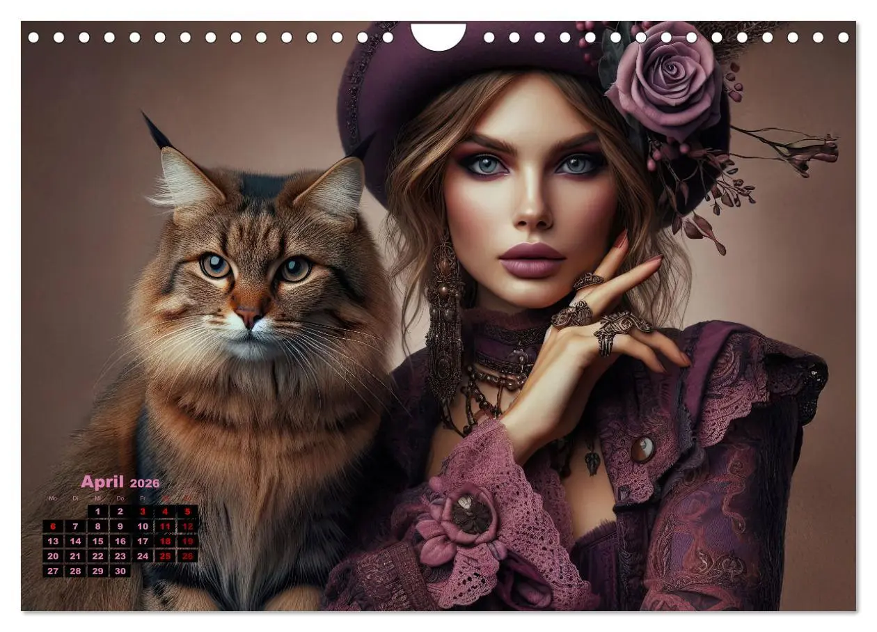 Bild: 9783457313558 | Luxuriöser Bohemian Flair - Elegante Frauen mit anmutigen Katzen...
