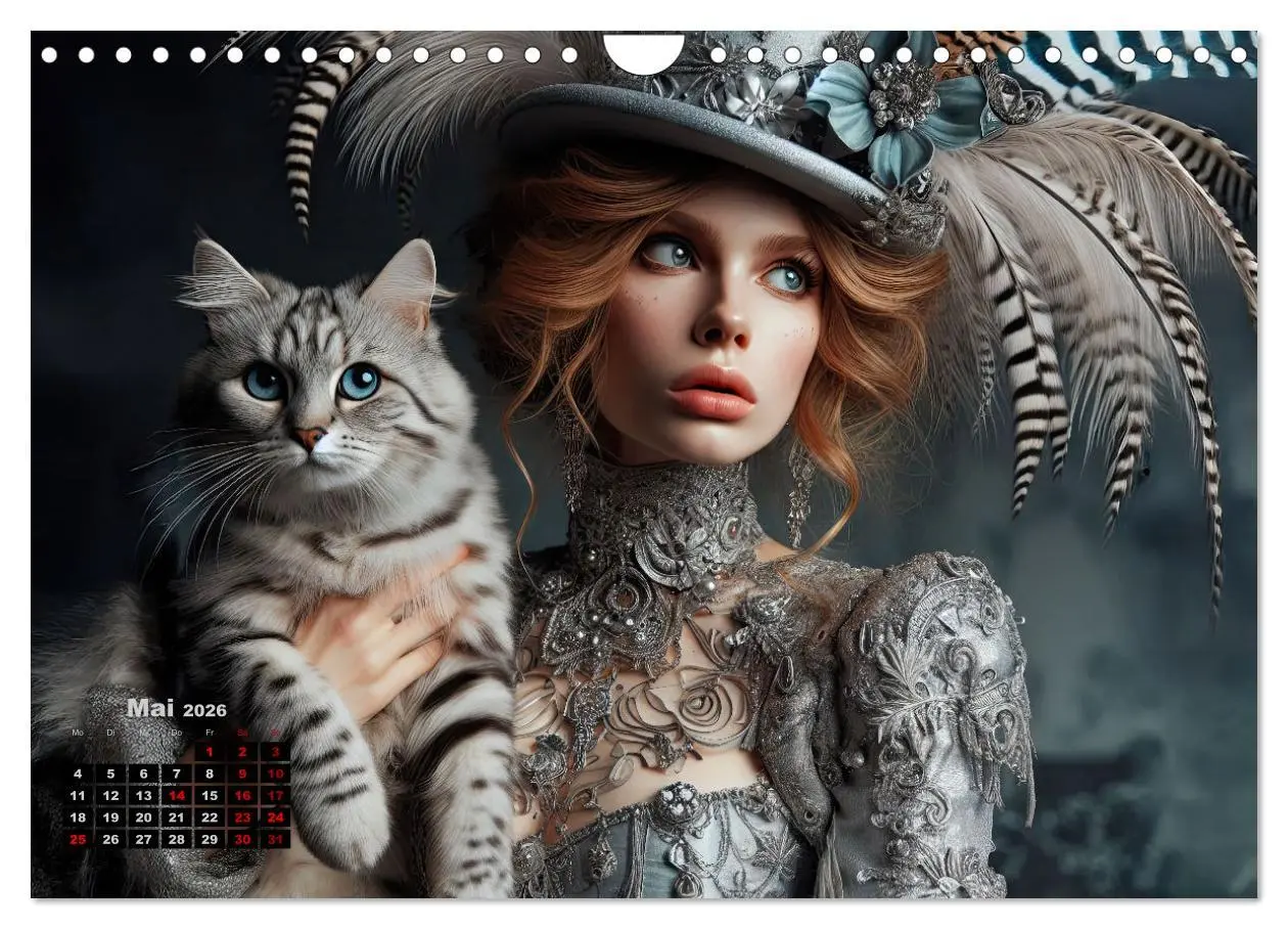 Bild: 9783457313558 | Luxuriöser Bohemian Flair - Elegante Frauen mit anmutigen Katzen...