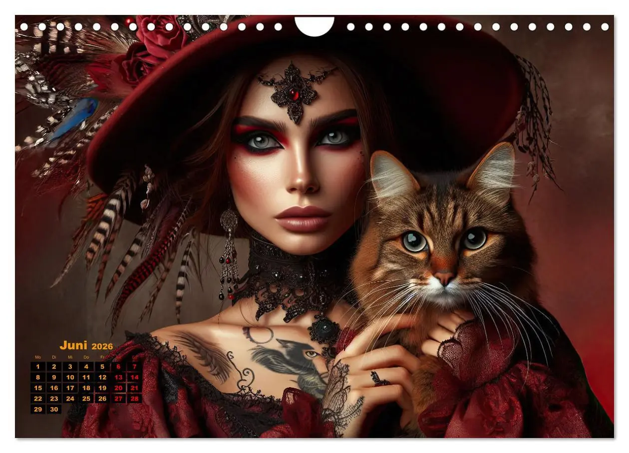 Bild: 9783457313558 | Luxuriöser Bohemian Flair - Elegante Frauen mit anmutigen Katzen...