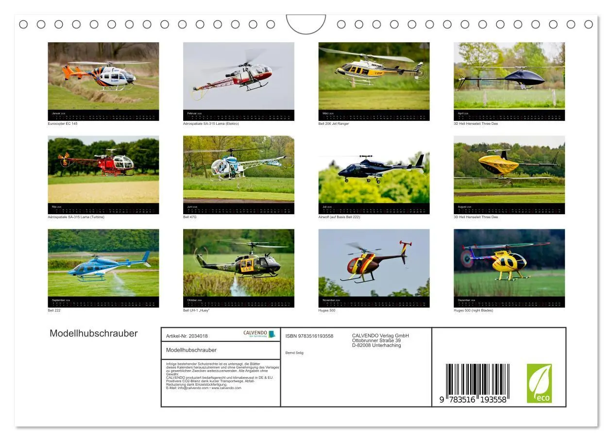 Bild: 9783516193558 | Modellhubschrauber (Wandkalender 2026 DIN A4 quer), CALVENDO...