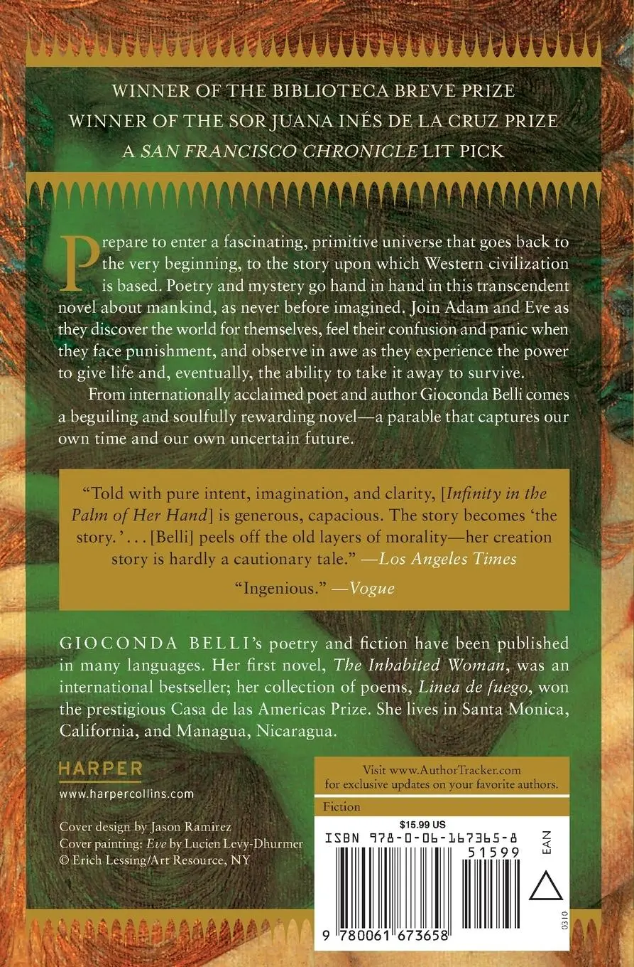 Rückseite: 9780061673658 | Infinity in the Palm of Her Hand | A Novel of Adam and Eve | Belli