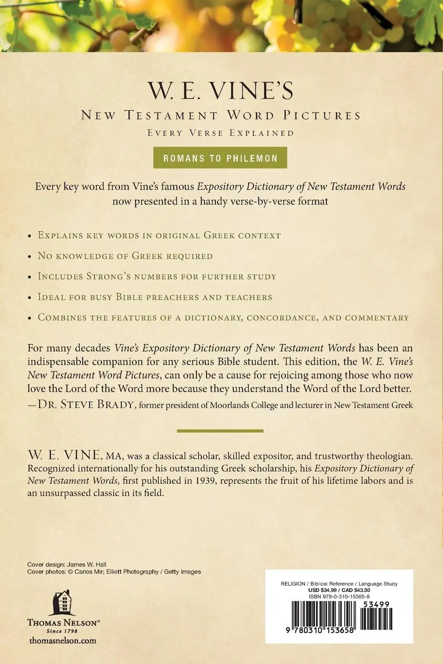 Rückseite: 9780310153658 | The W. E. Vine's New Testament Word Pictures | W. E. Vine | Buch