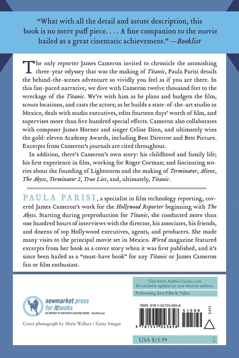 Rückseite: 9781557043658 | Titanic and the Making of James Cameron | Paula Parisi | Taschenbuch