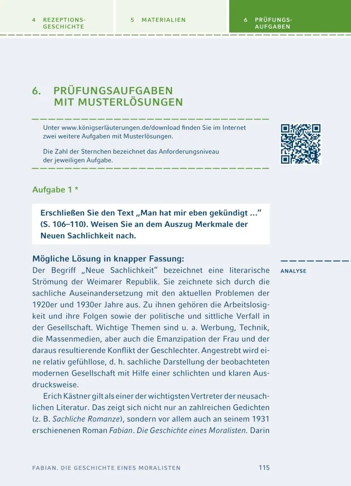 Bild: 9783129303658 | Fabian. Die Geschichte eines Moralisten von Erich Kästner | Kästner