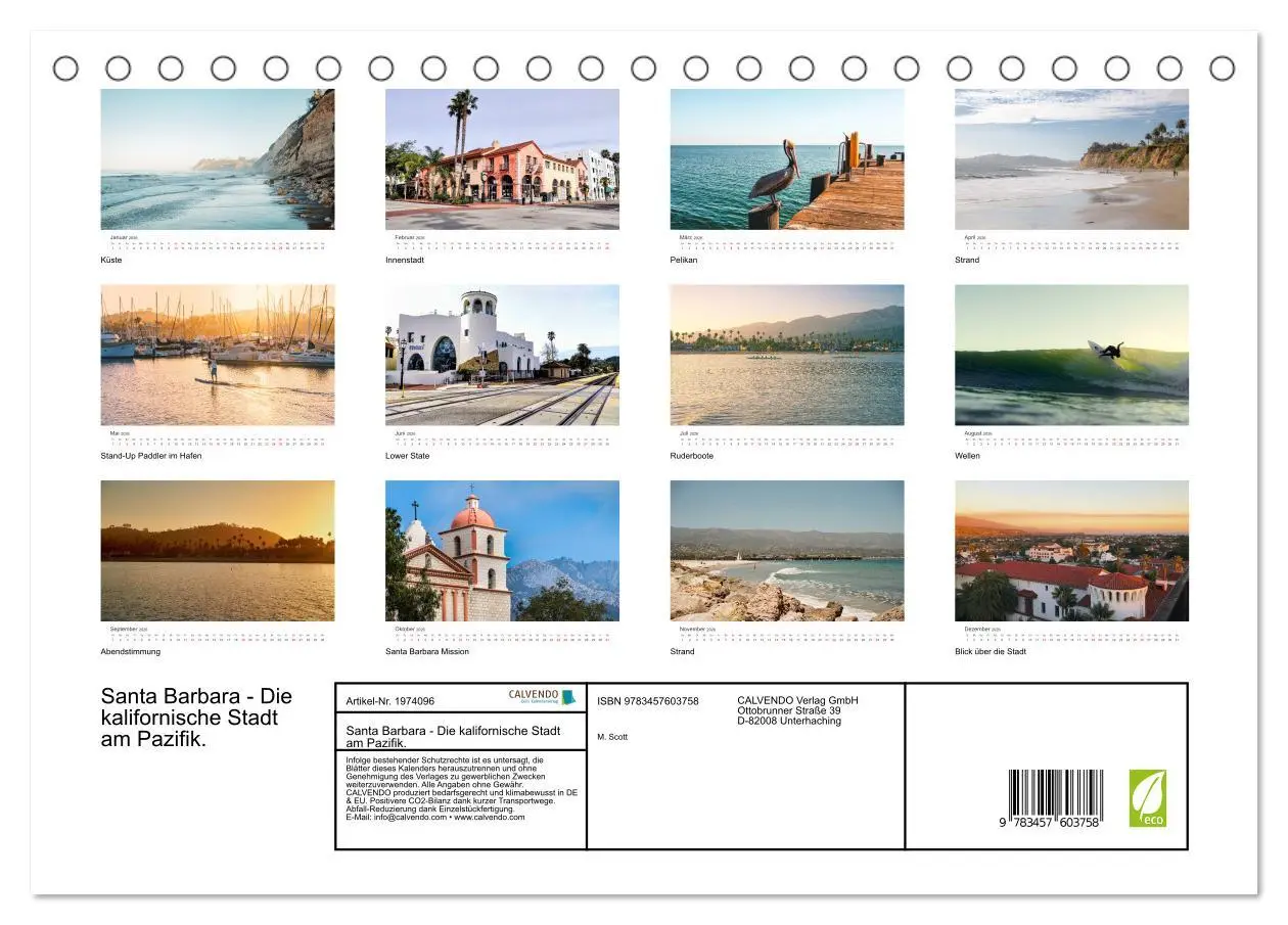 Bild: 9783457603758 | Santa Barbara - Die kalifornische Stadt am Pazifik. (Tischkalender...