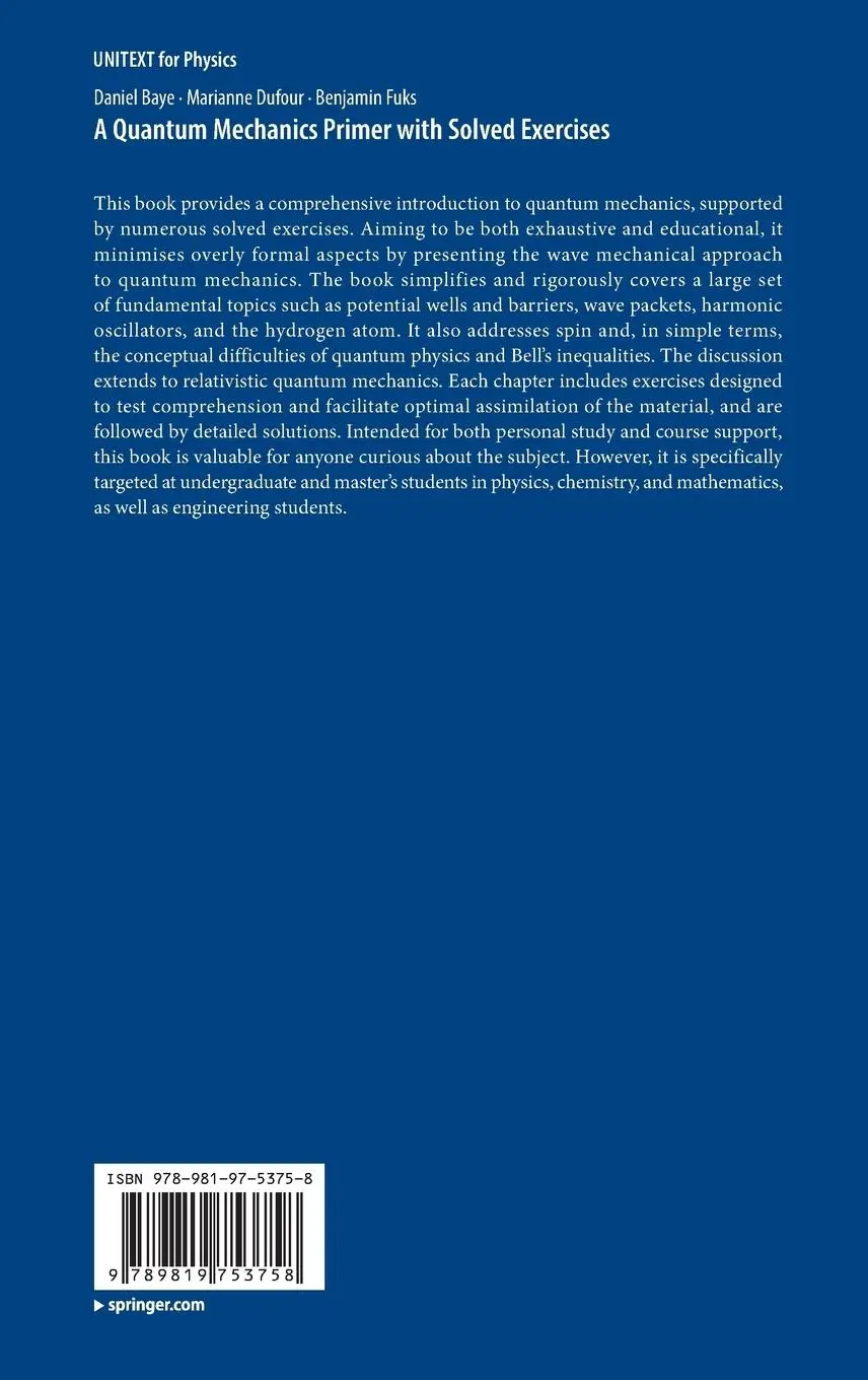 Rückseite: 9789819753758 | A Quantum Mechanics Primer with Solved Exercises | Daniel Baye (u. a.)