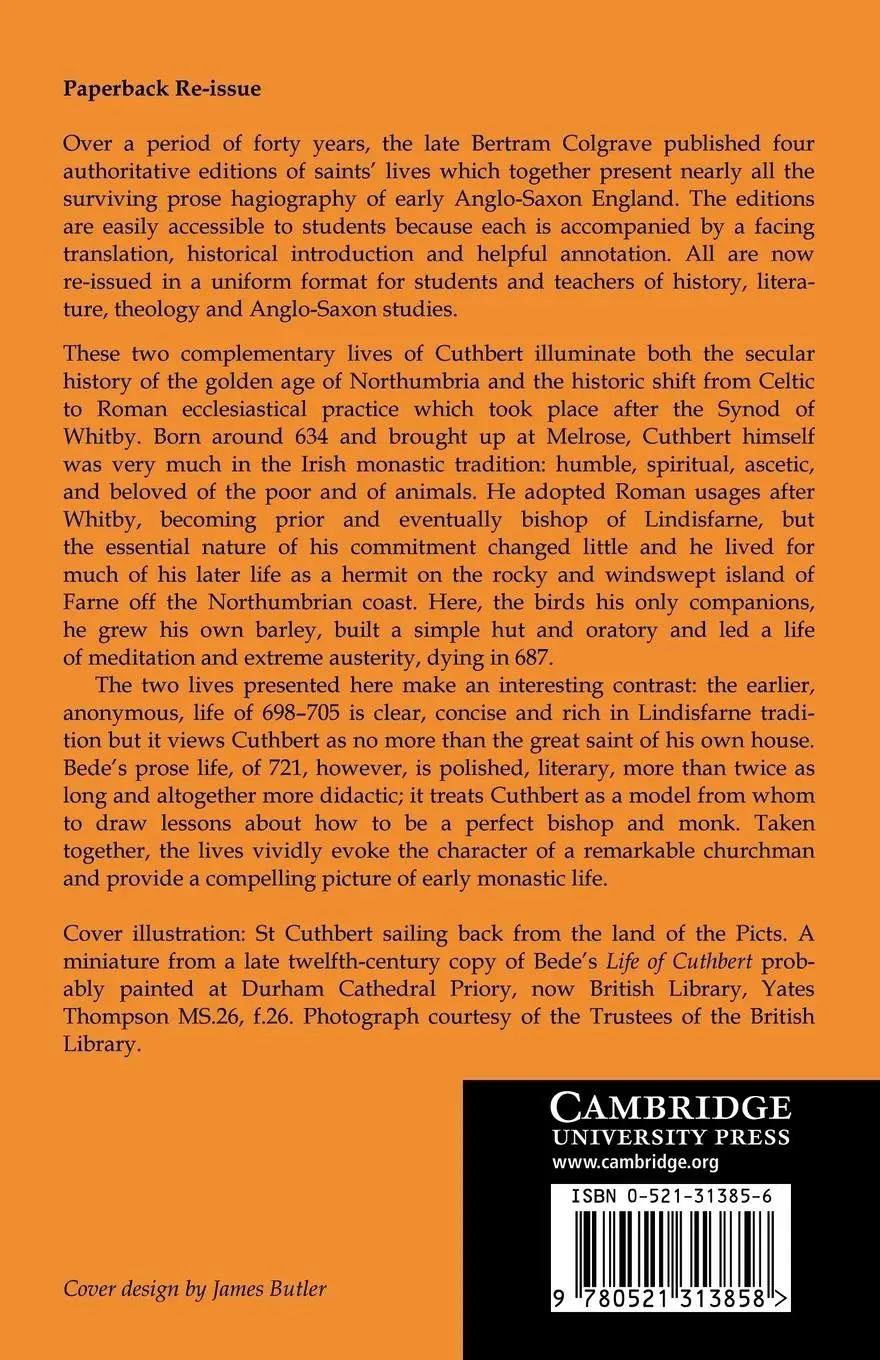 Rückseite: 9780521313858 | Two Lives of Saint Cuthbert | Colgrave (u. a.) | Taschenbuch | 2007