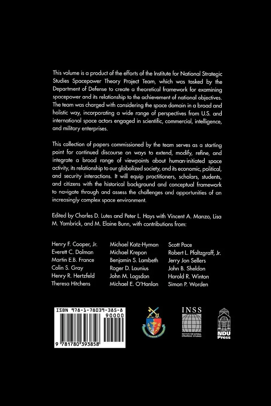 Rückseite: 9781780393858 | Toward a Theory of Spacepower | Selected Essays | Press | Taschenbuch