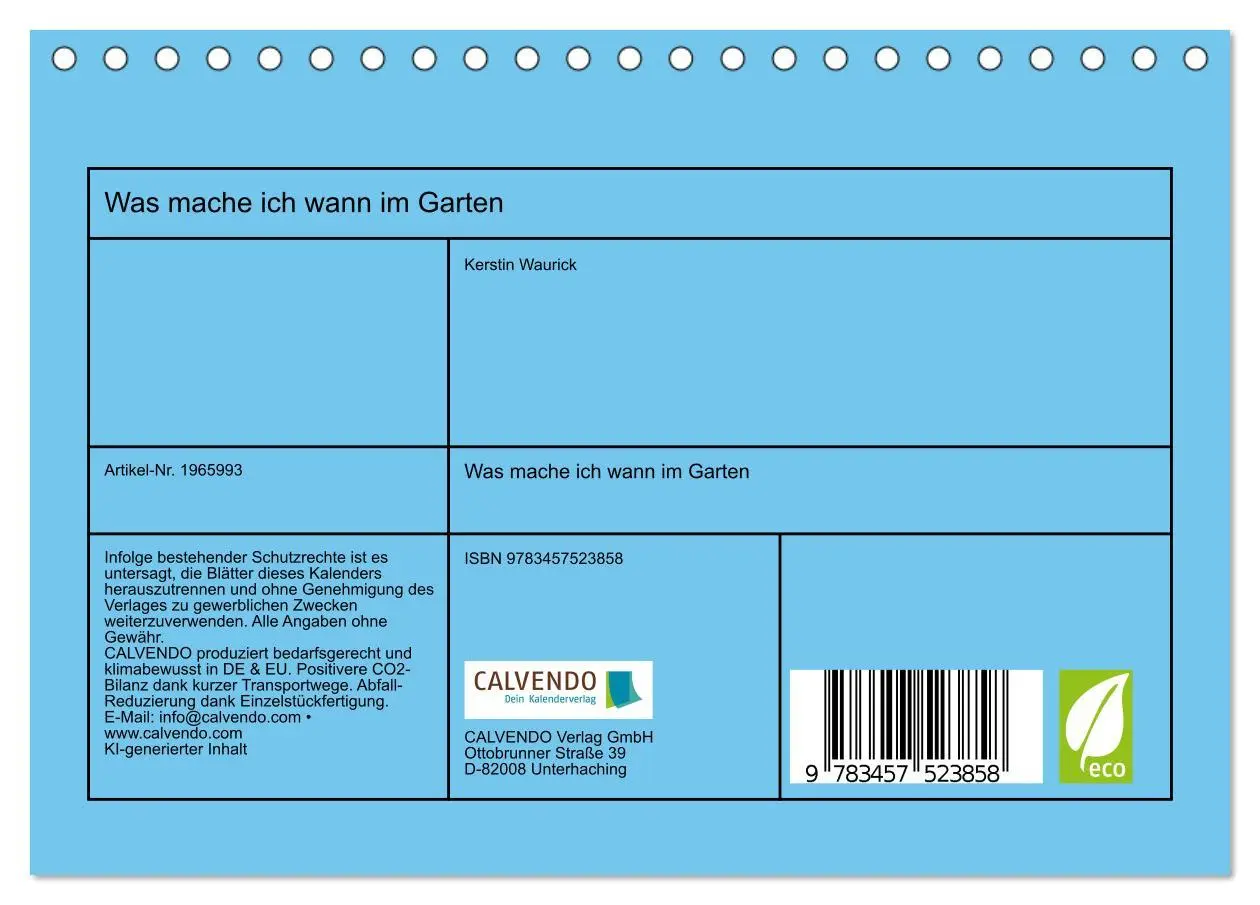 Bild: 9783457523858 | Was mache ich wann im Garten (Tischkalender 2026 DIN A5 quer),...