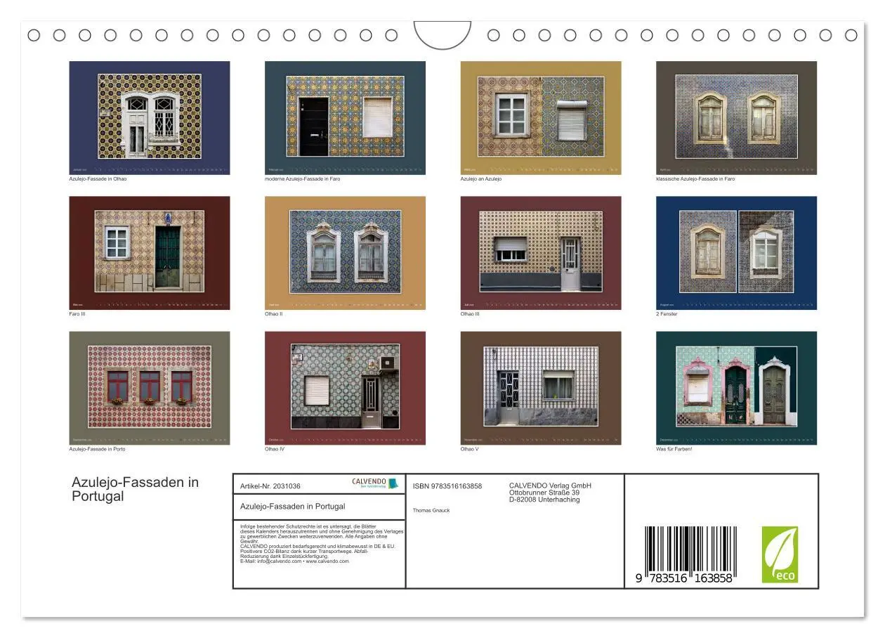 Bild: 9783516163858 | Azulejo-Fassaden in Portugal (Wandkalender 2026 DIN A4 quer),...