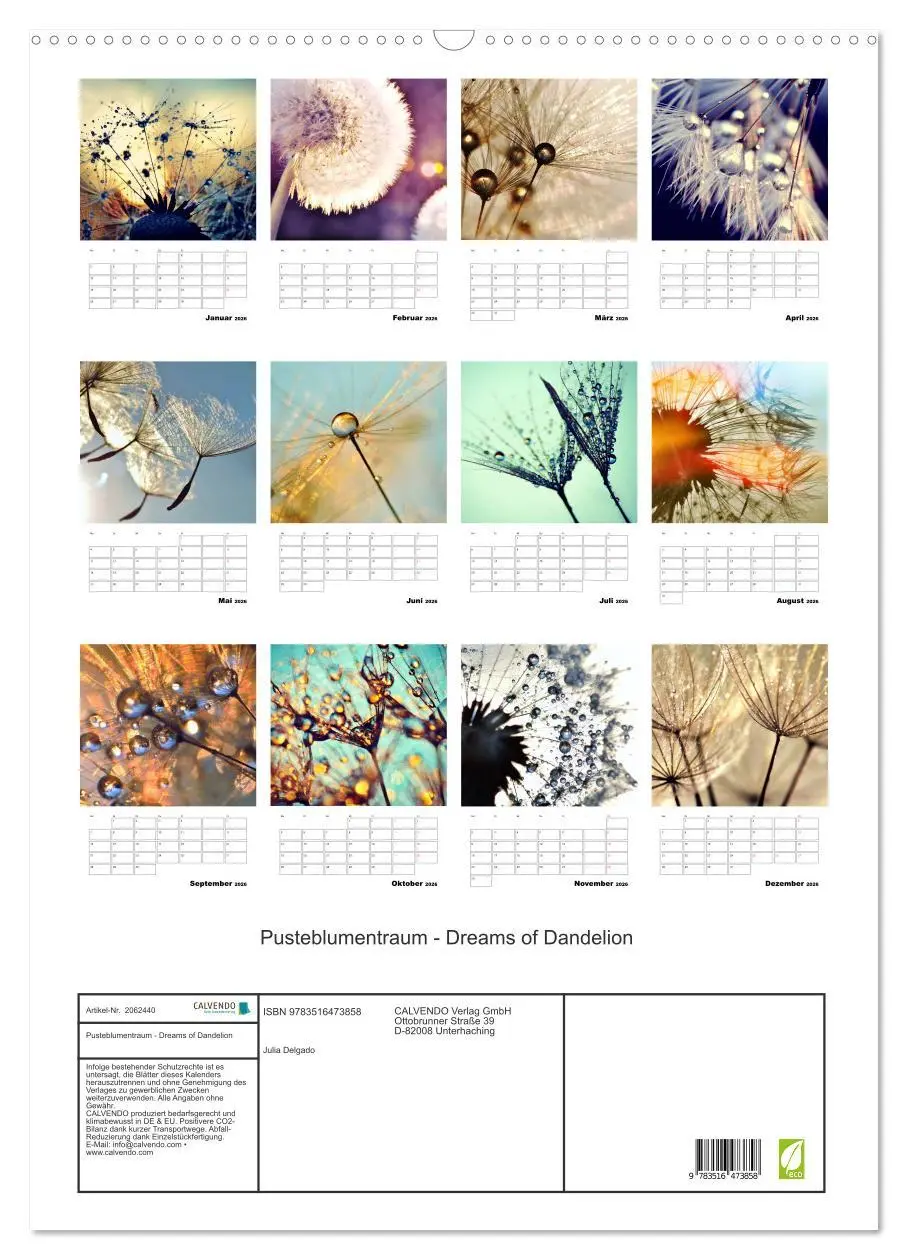 Bild: 9783516473858 | Pusteblumentraum - Dreams of Dandelion (Wandkalender 2026 DIN A2...