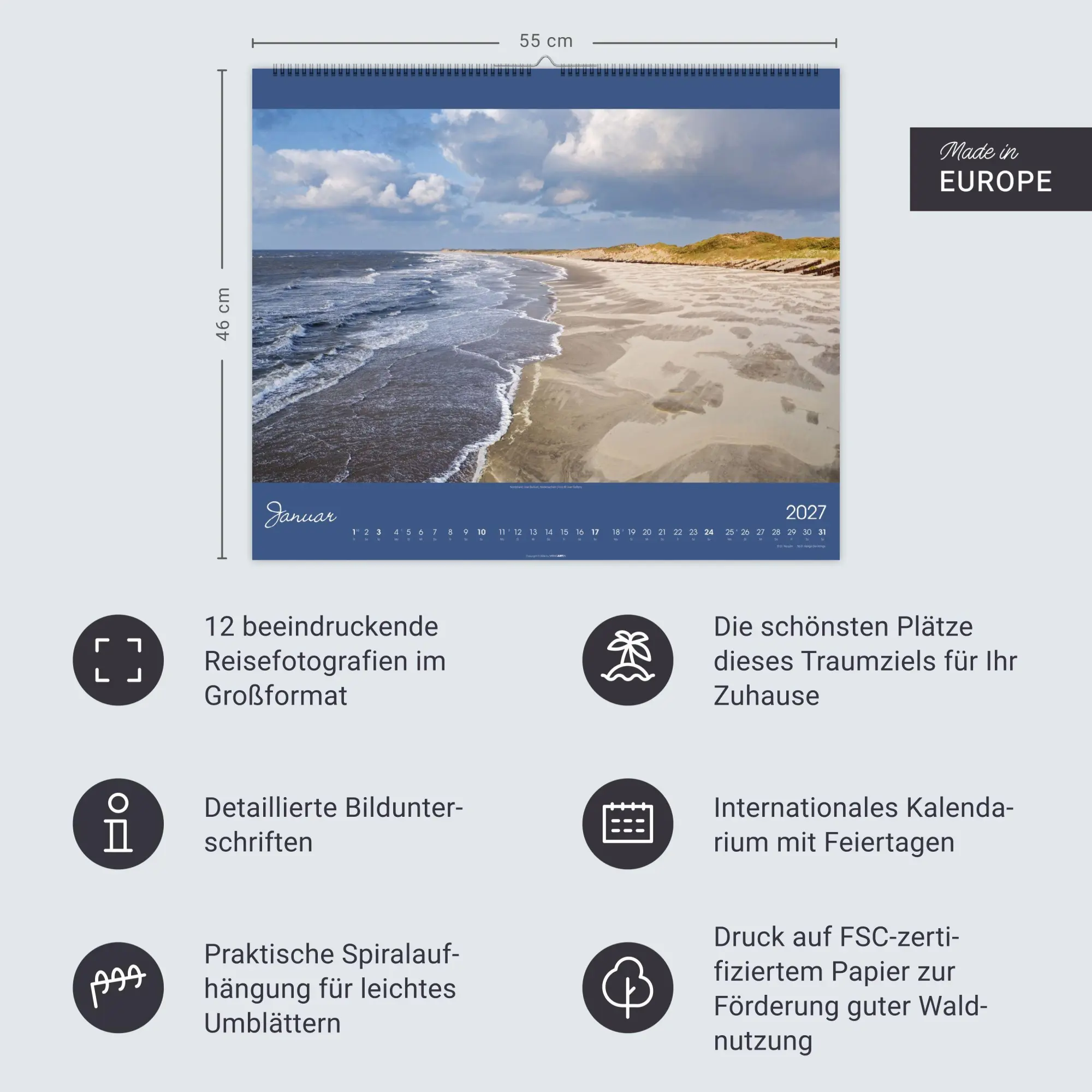 Bild: 9783839903858 | Nordsee Kalender 2027 | Uwe Steffens | Kalender | Spiralbindung | 2027