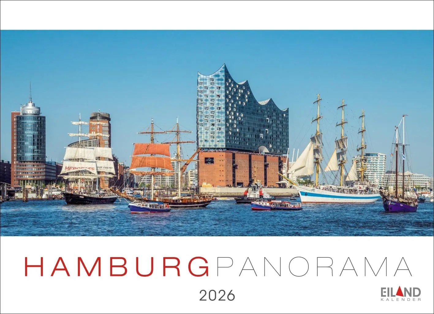 Cover: 9783964023858 | Hamburg Panorama Postkartenkalender 2026 | Eiland | Kalender | 13 S.
