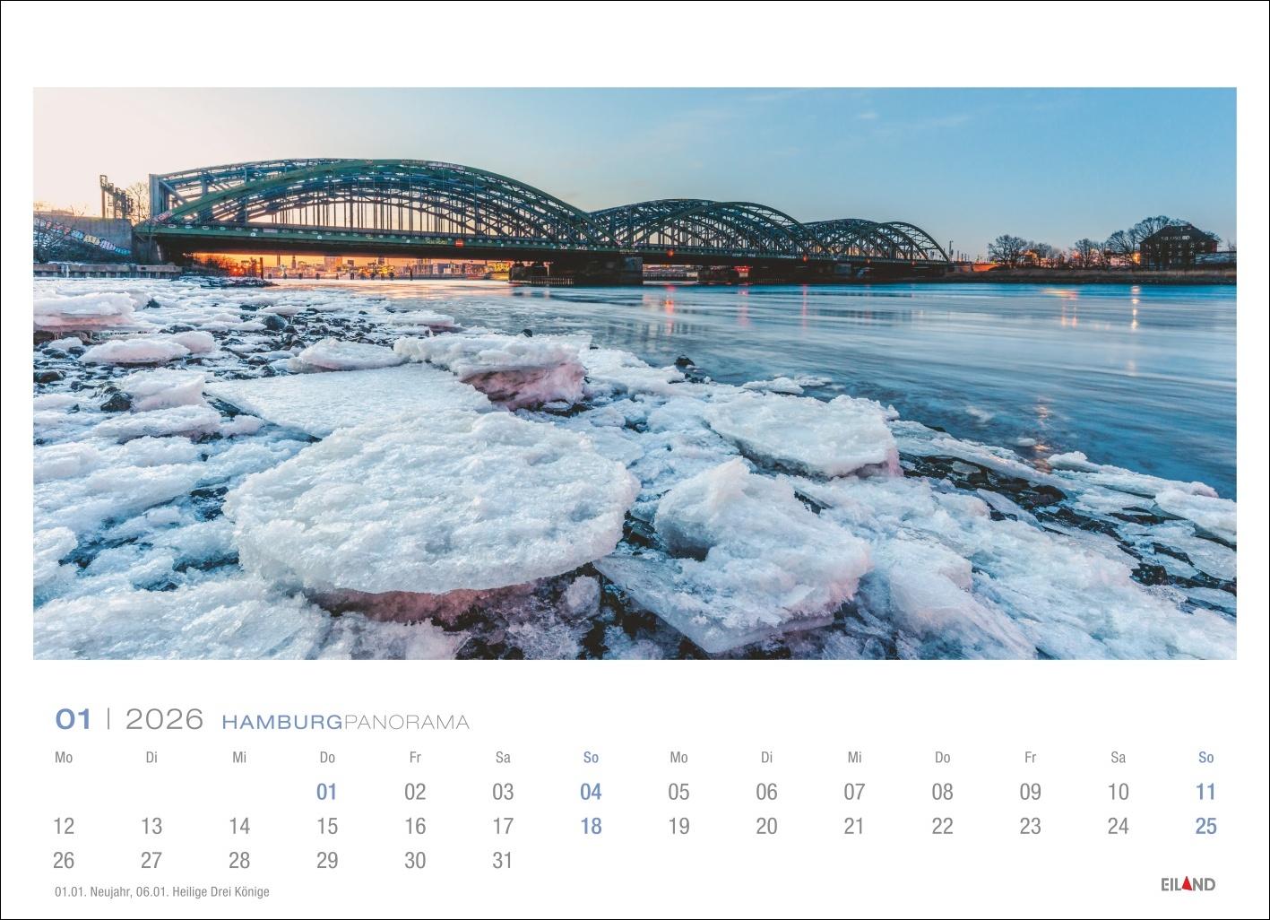 Bild: 9783964023858 | Hamburg Panorama Postkartenkalender 2026 | Eiland | Kalender | 13 S.