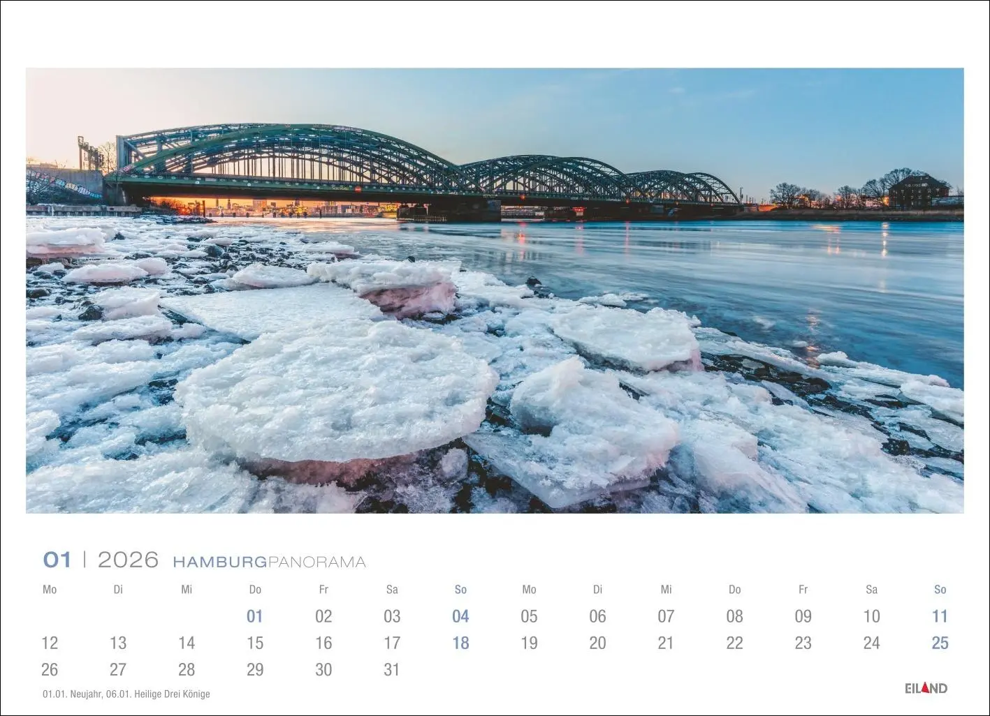 Bild: 9783964023858 | Hamburg Panorama Postkartenkalender 2026 | Eiland | Kalender | 13 S.