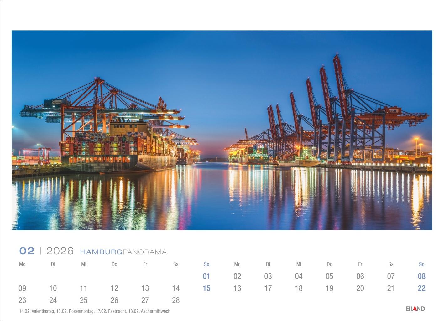 Bild: 9783964023858 | Hamburg Panorama Postkartenkalender 2026 | Eiland | Kalender | 13 S.